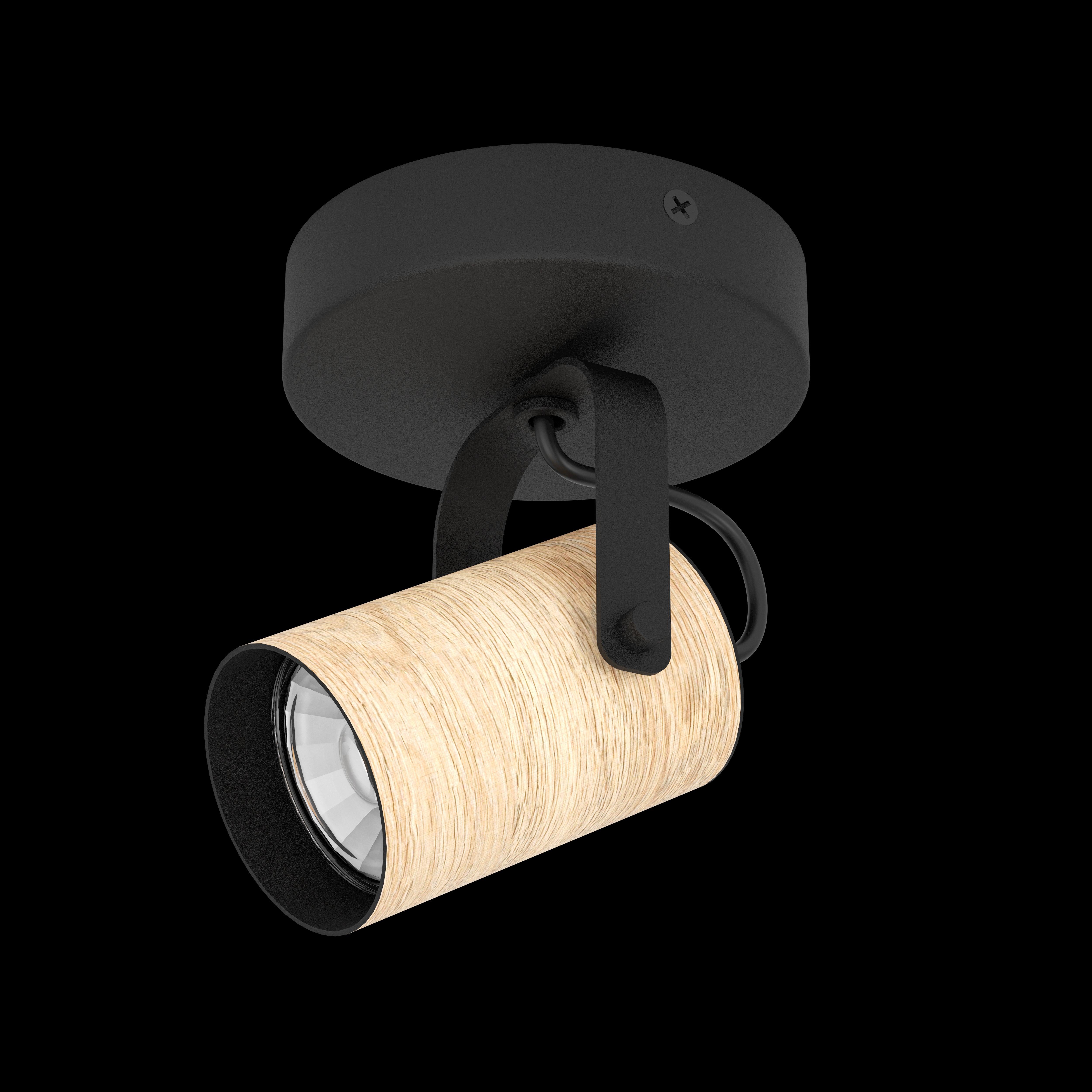 eglo cayuca wood black metal wall spotlight living room image