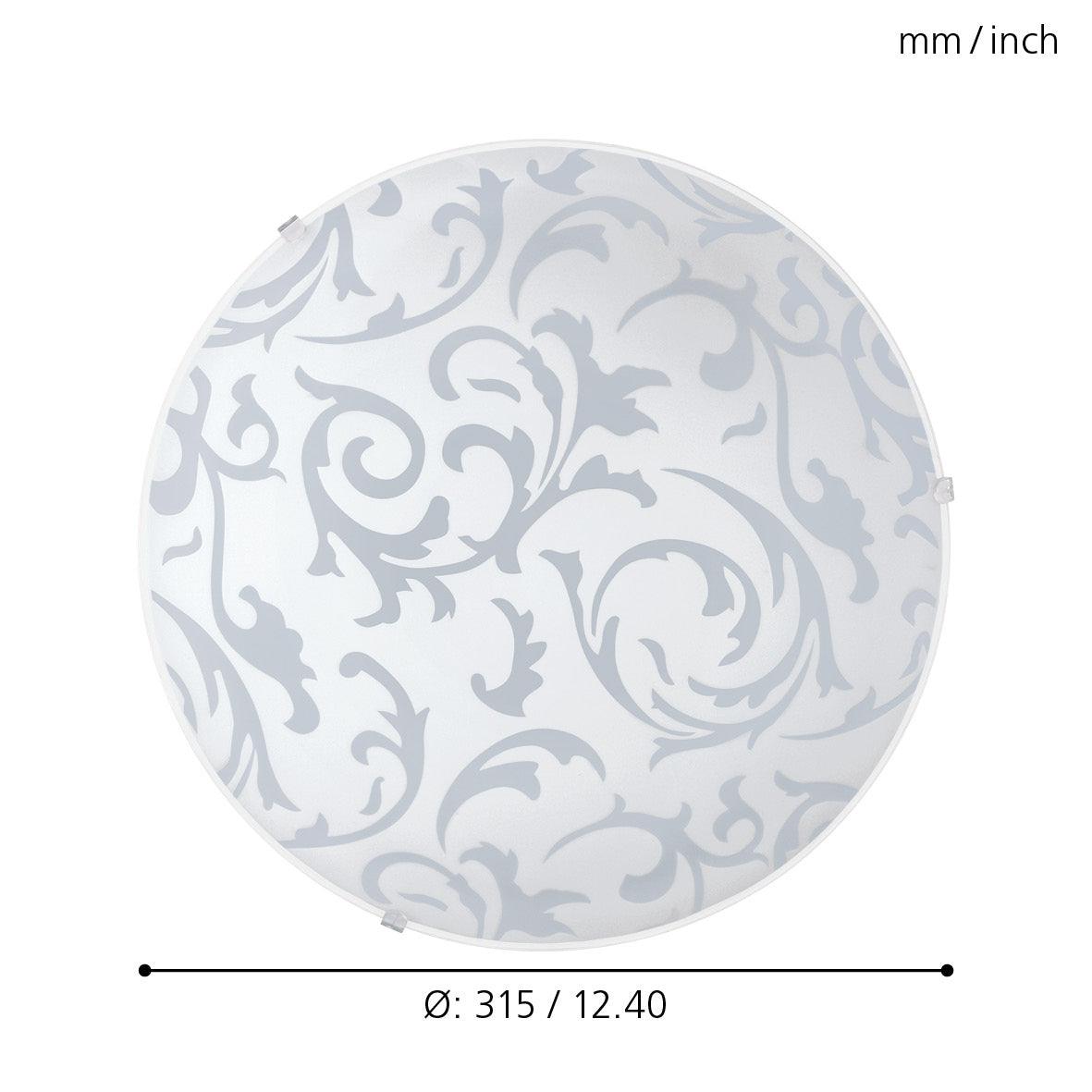eglo scalea 1 floral design satin glass flush ceiling light living room close up