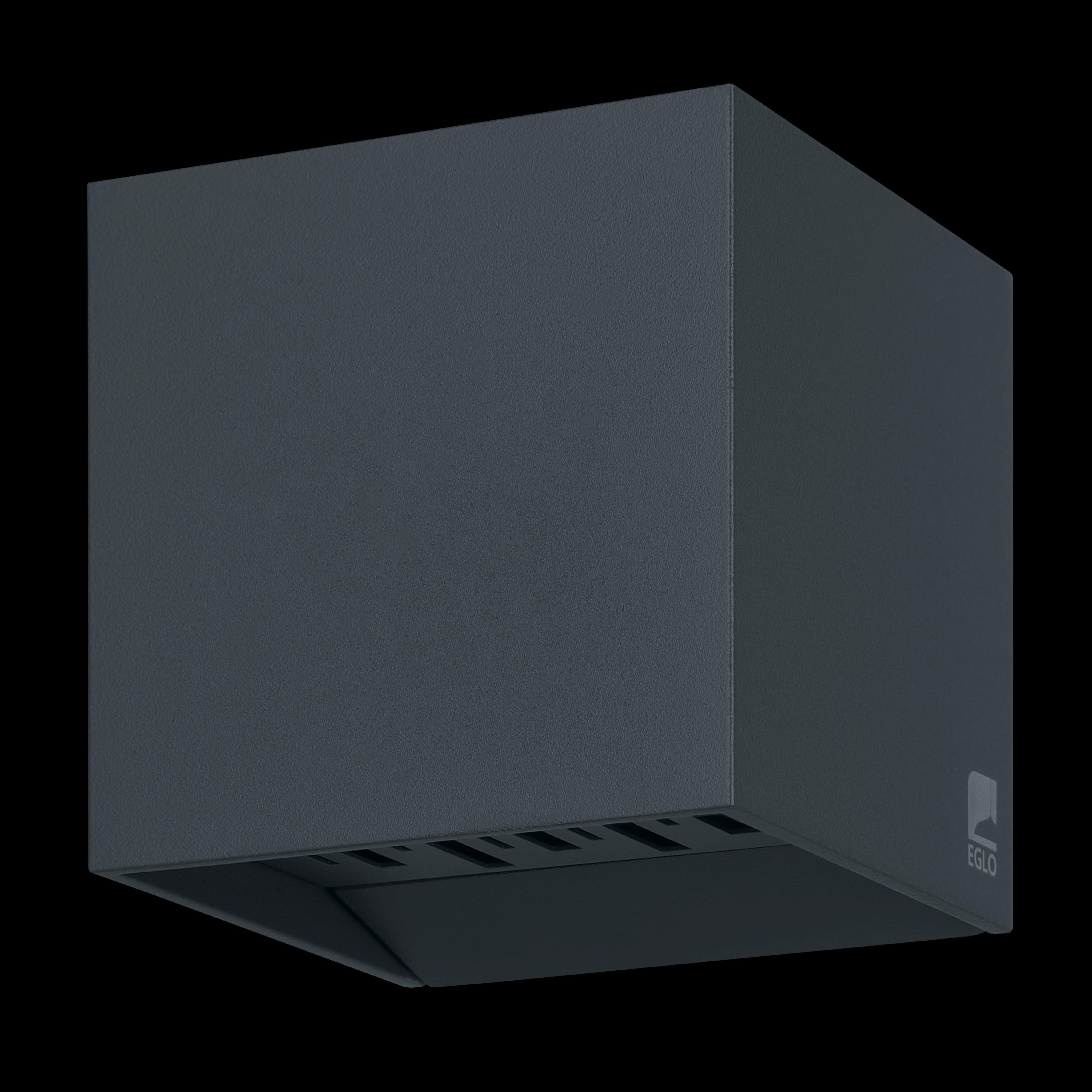 eglo calpino 2 grey ip54 cubed up down outdoor wall light living room image