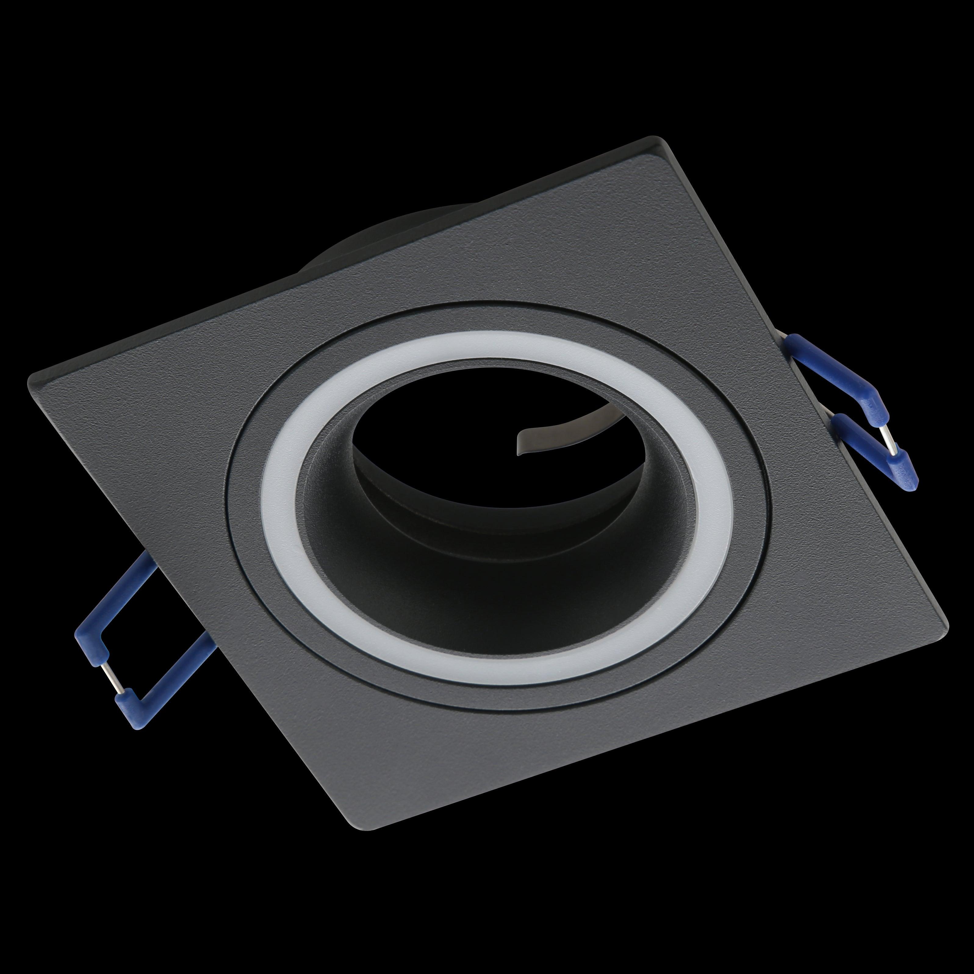 eglo carosso black square recessed ceiling spotlight living room image