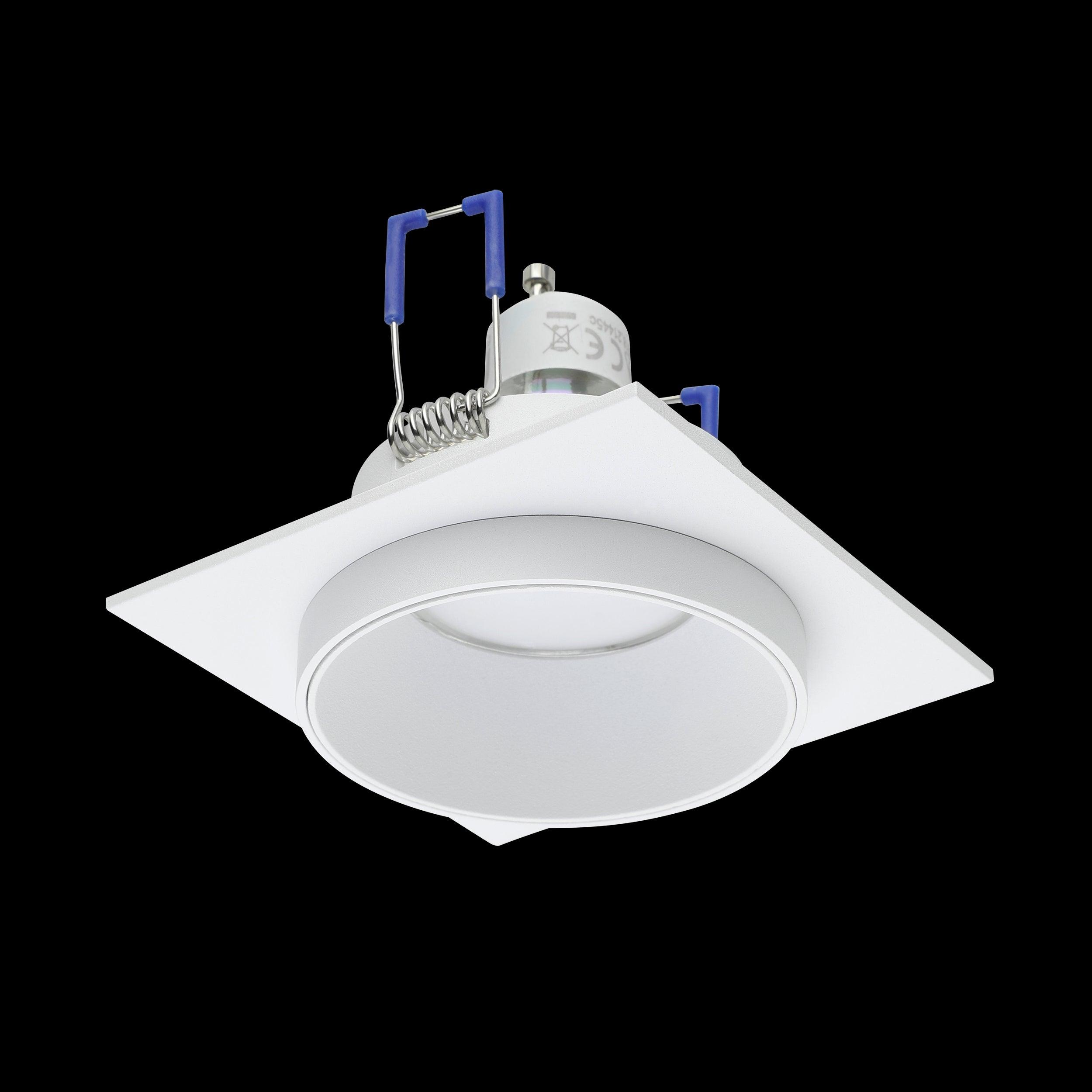 eglo carosso white black square recessed spot light living room image