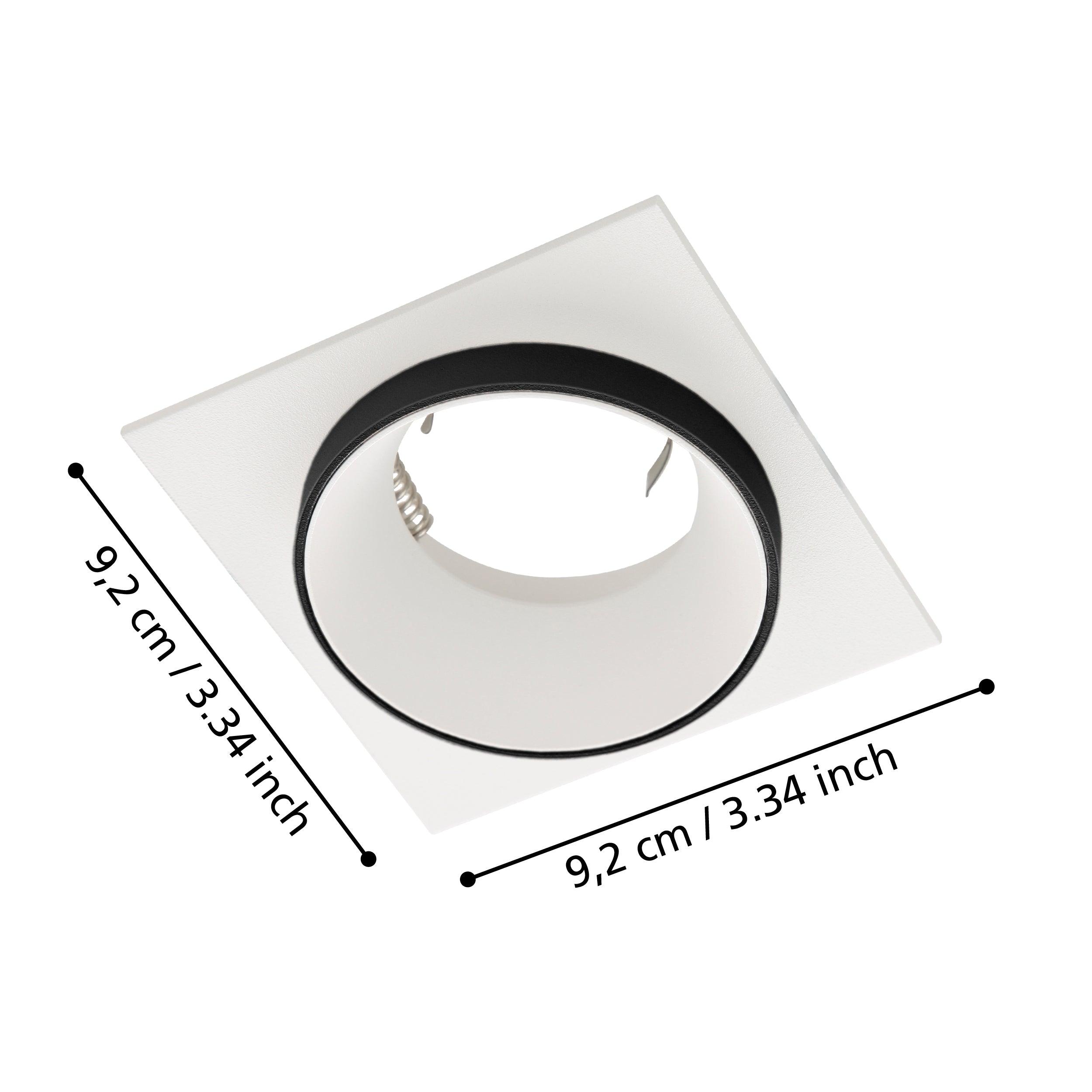 eglo carosso white black square recessed spot light kitchen lighting