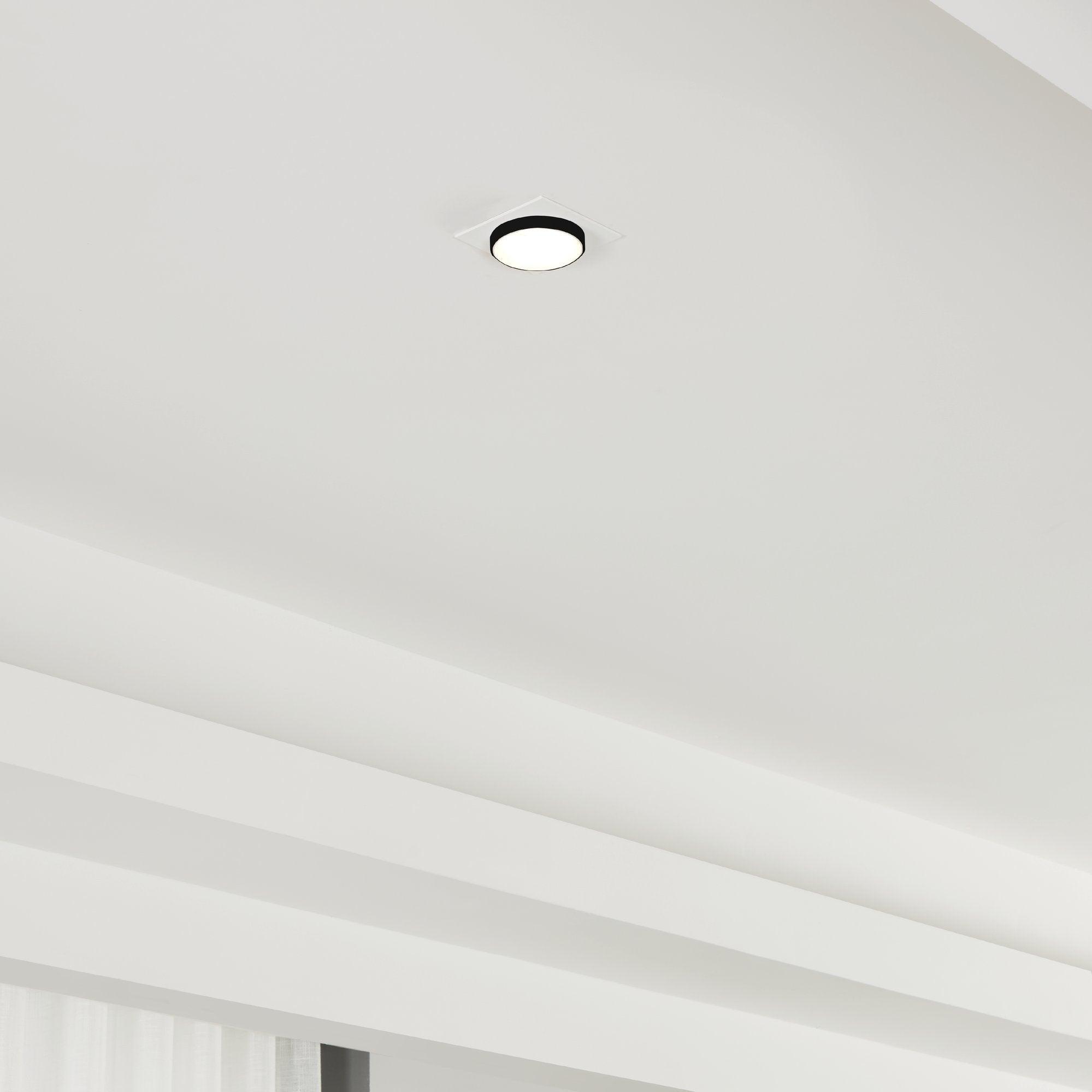 eglo carosso white black square recessed spot light