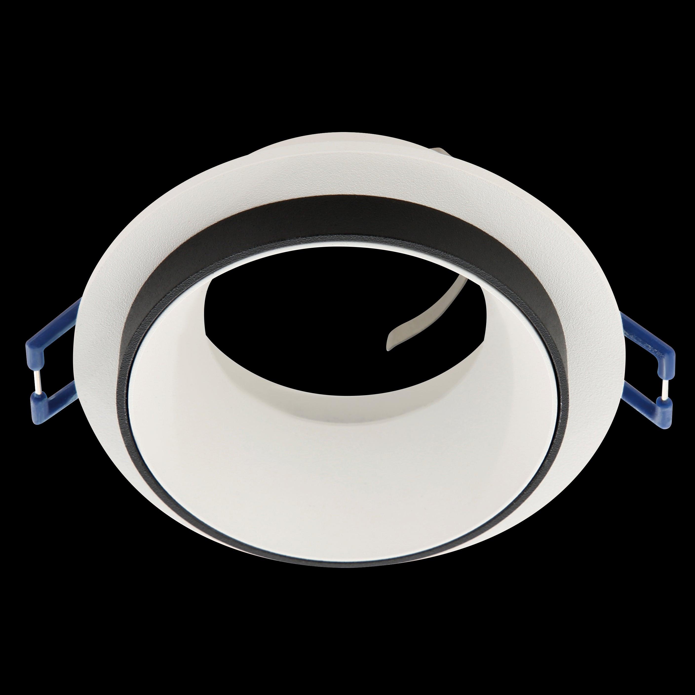 eglo carosso round white black recessed spot light living room close up