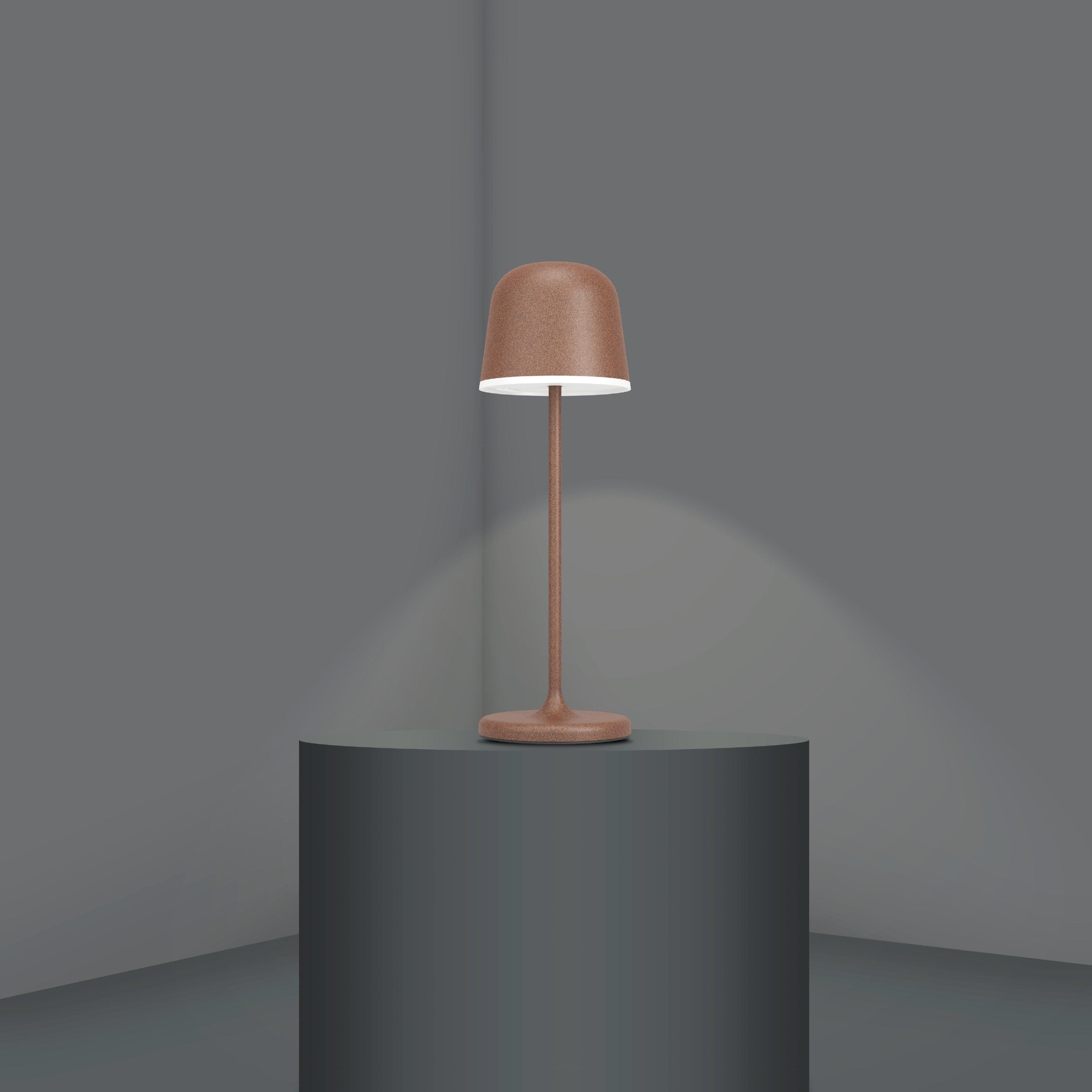 eglo mannera rust brown cordless led outdoor table lamp living room image