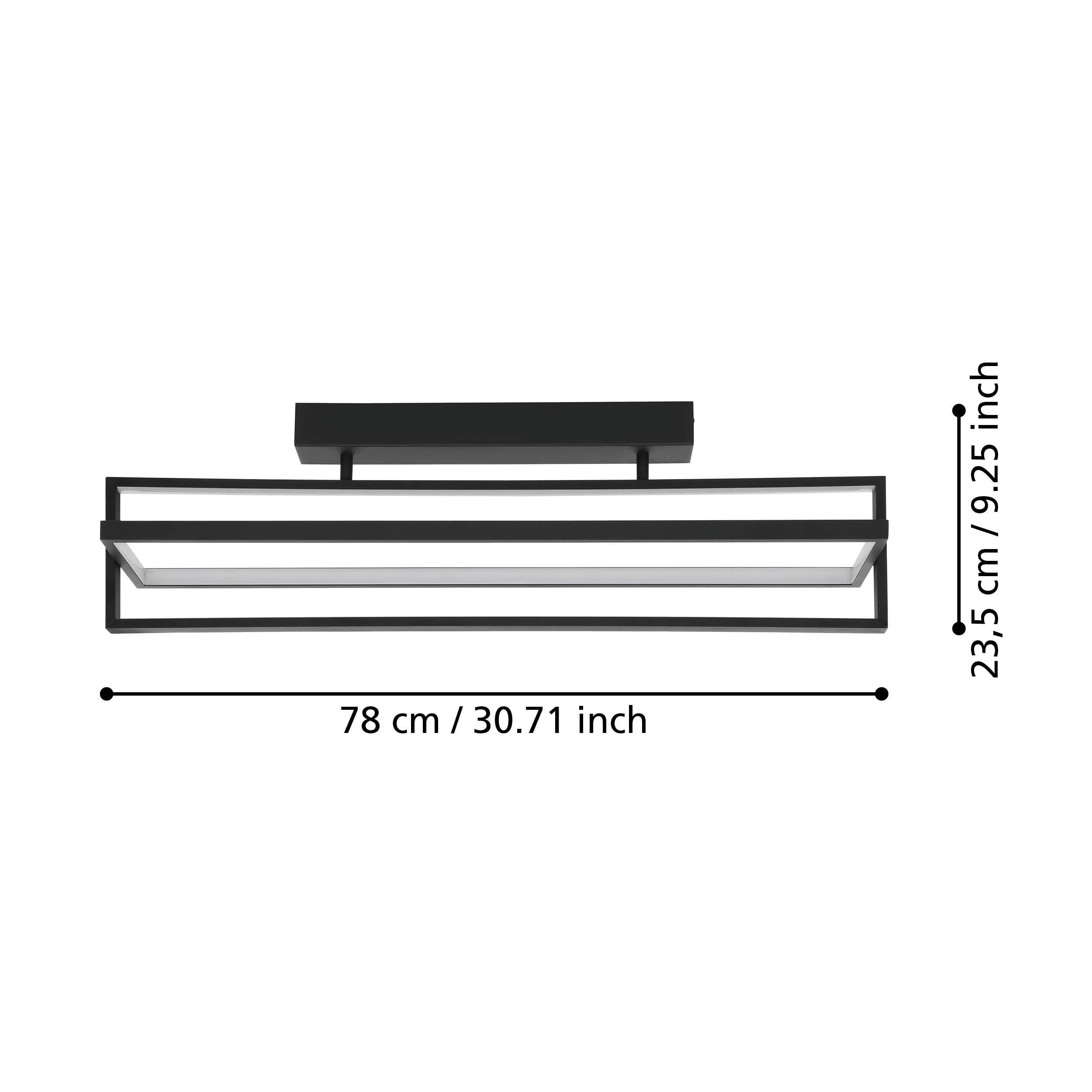 eglo siberia led black flush ceiling light remote controlled kitchen lighting