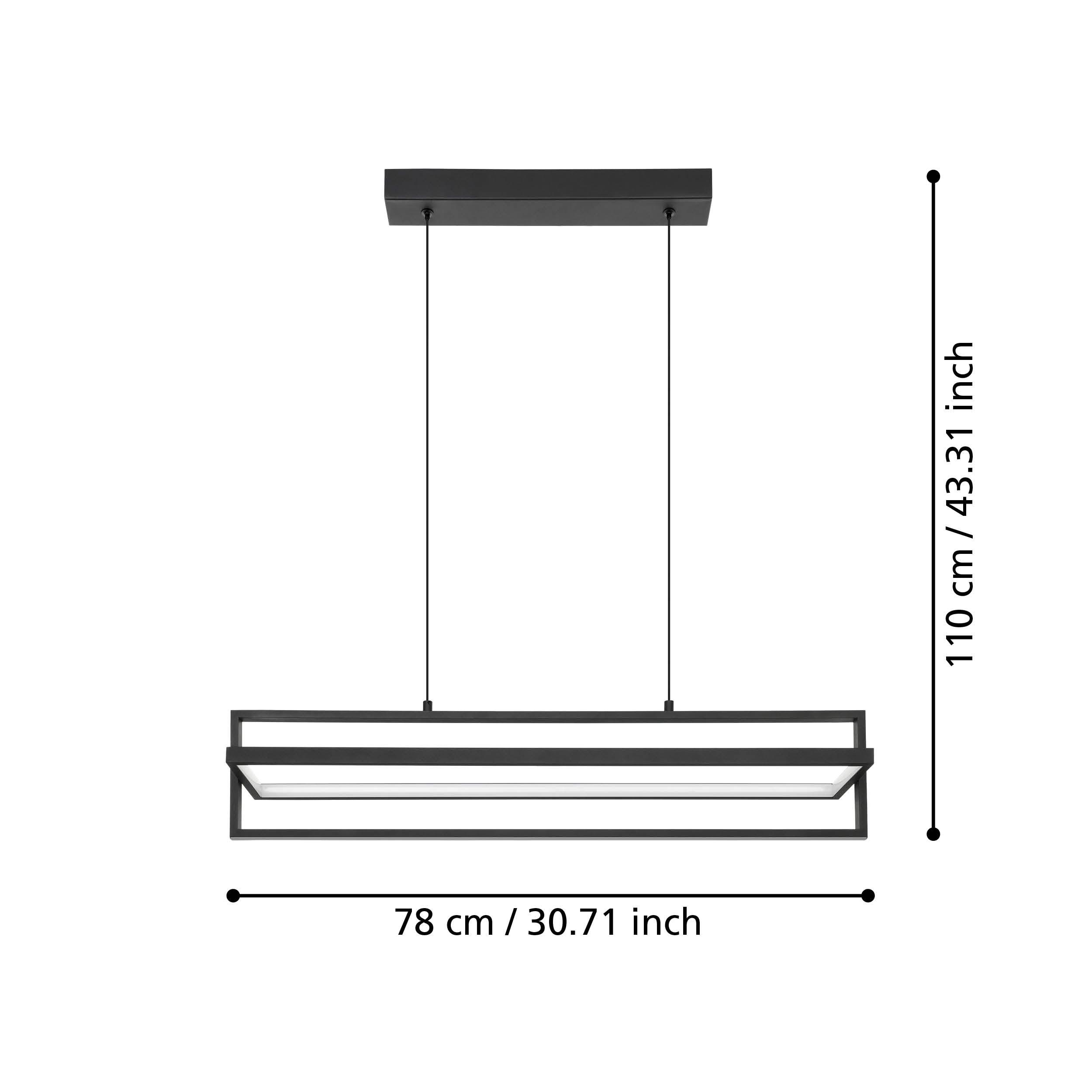 eglo siberia led black steel ceiling pendant kitchen lighting