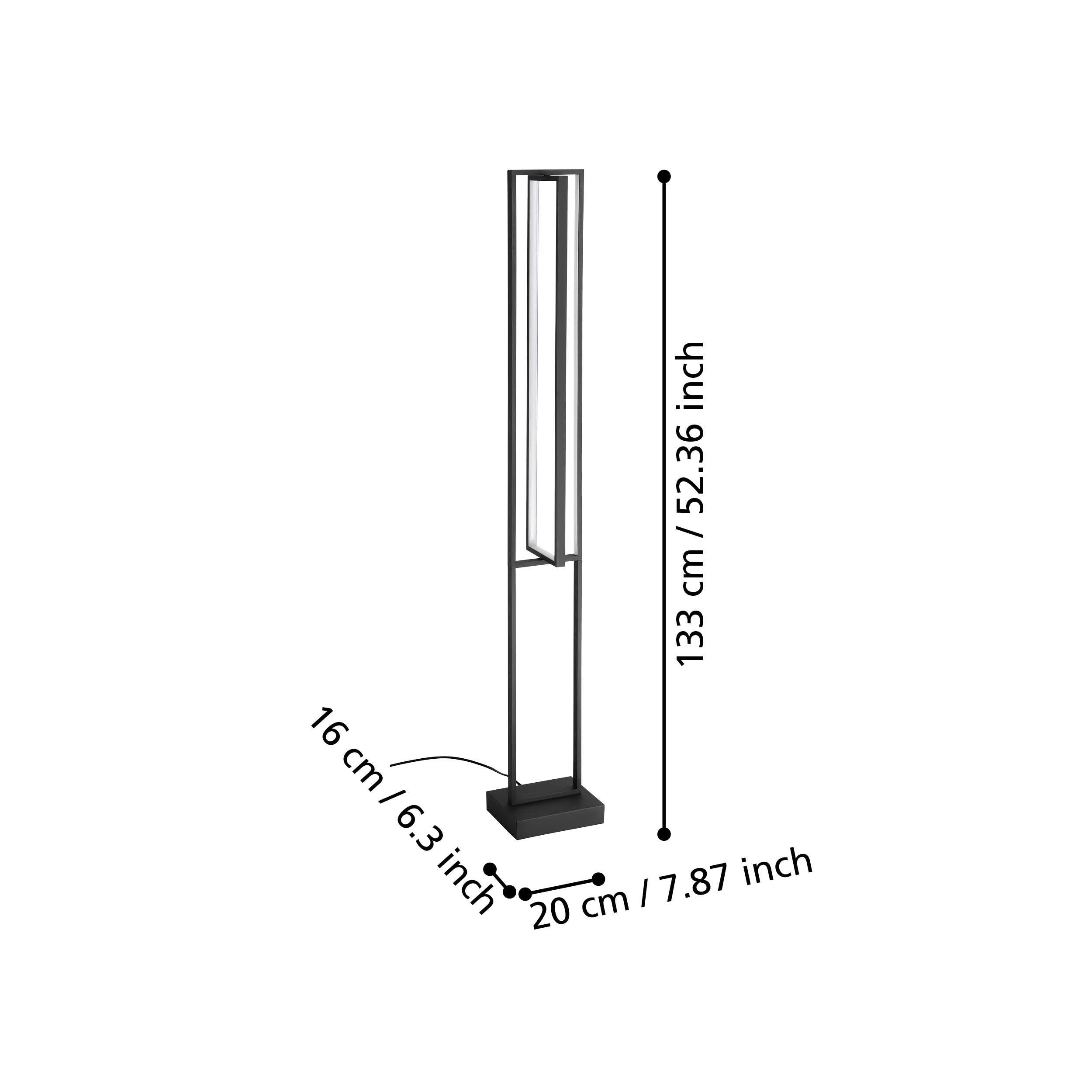 eglo siberia modern black framed led floor lamp kitchen lighting