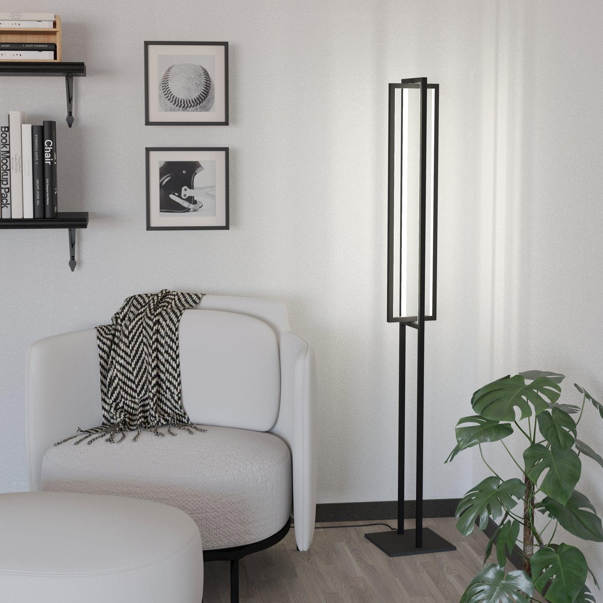 eglo siberia modern black framed led floor lamp