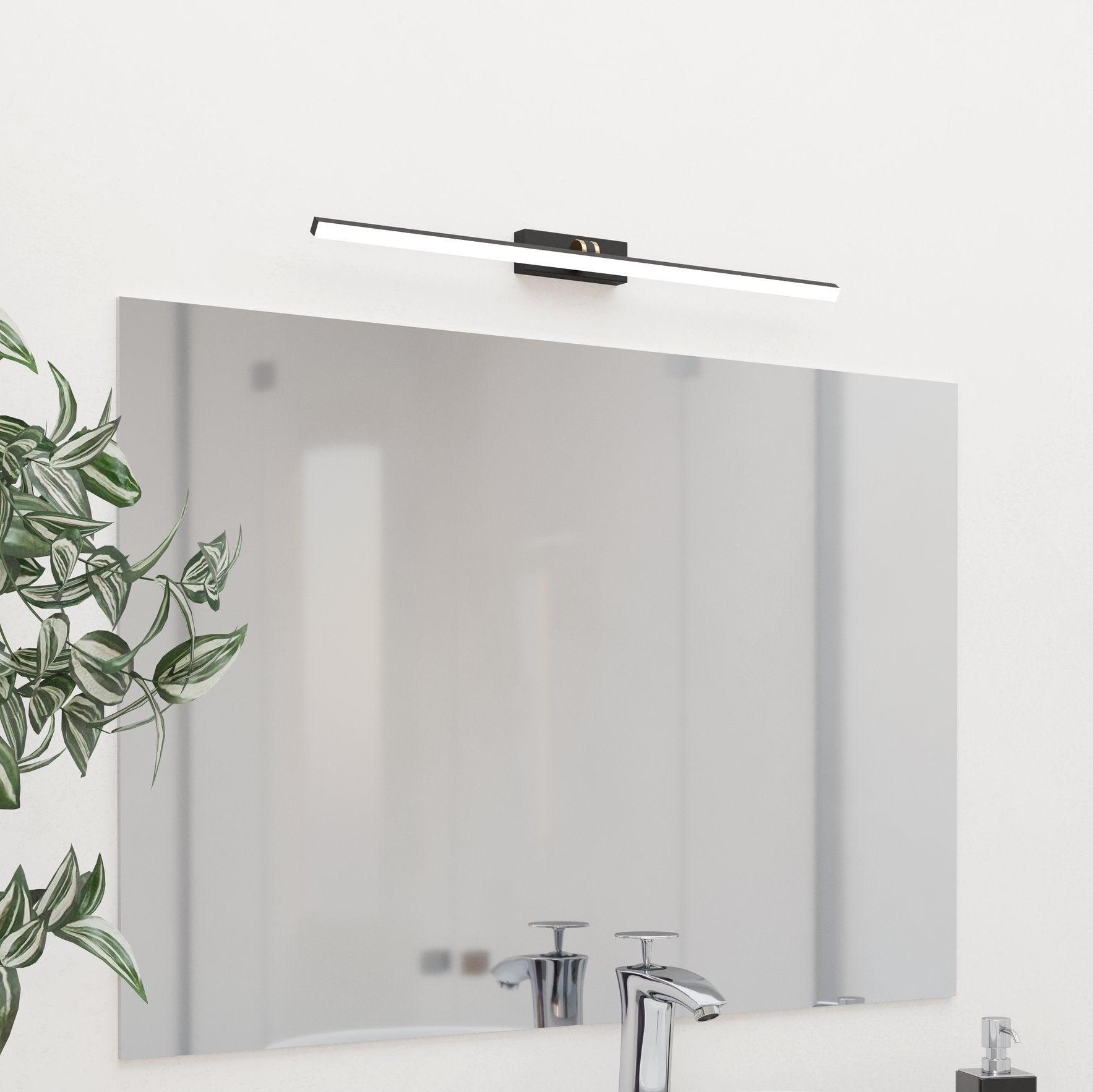 eglo verdello ip44 black led bathroom wall mirror light 60cm