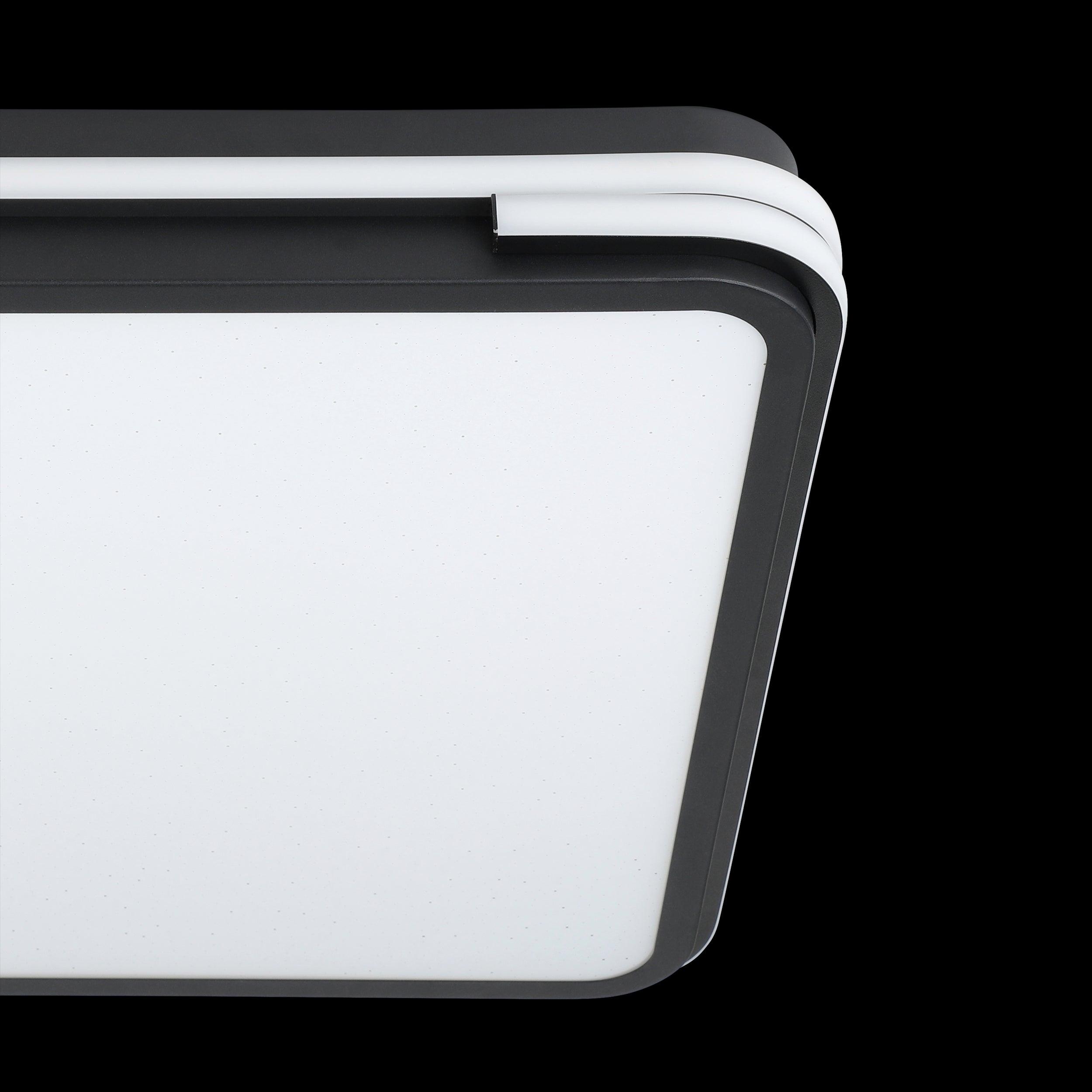 eglo connect genovese z smart led black square ceiling flush 47cm living room image