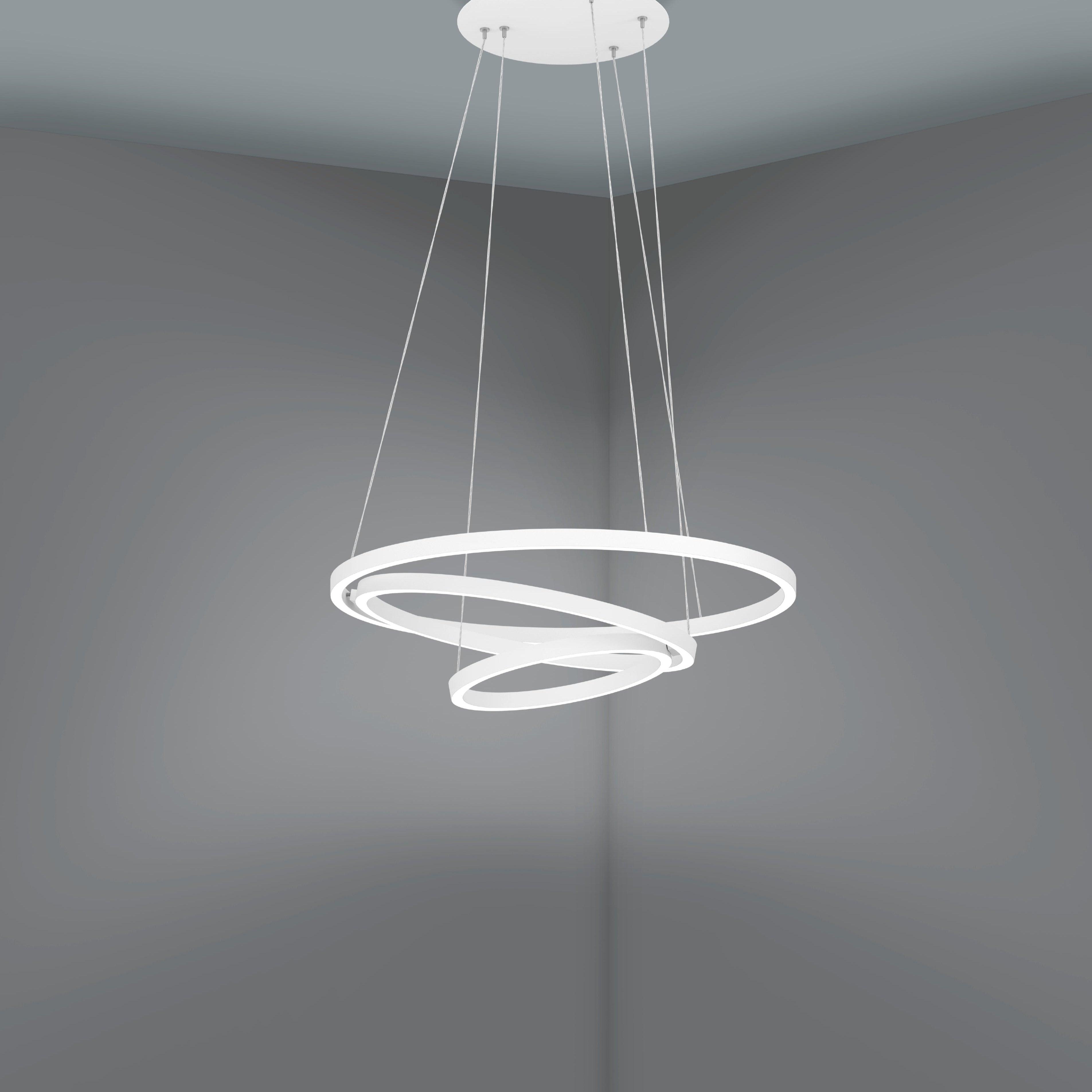 eglo connect lobinero z smart led white curved ceiling pendant living room image