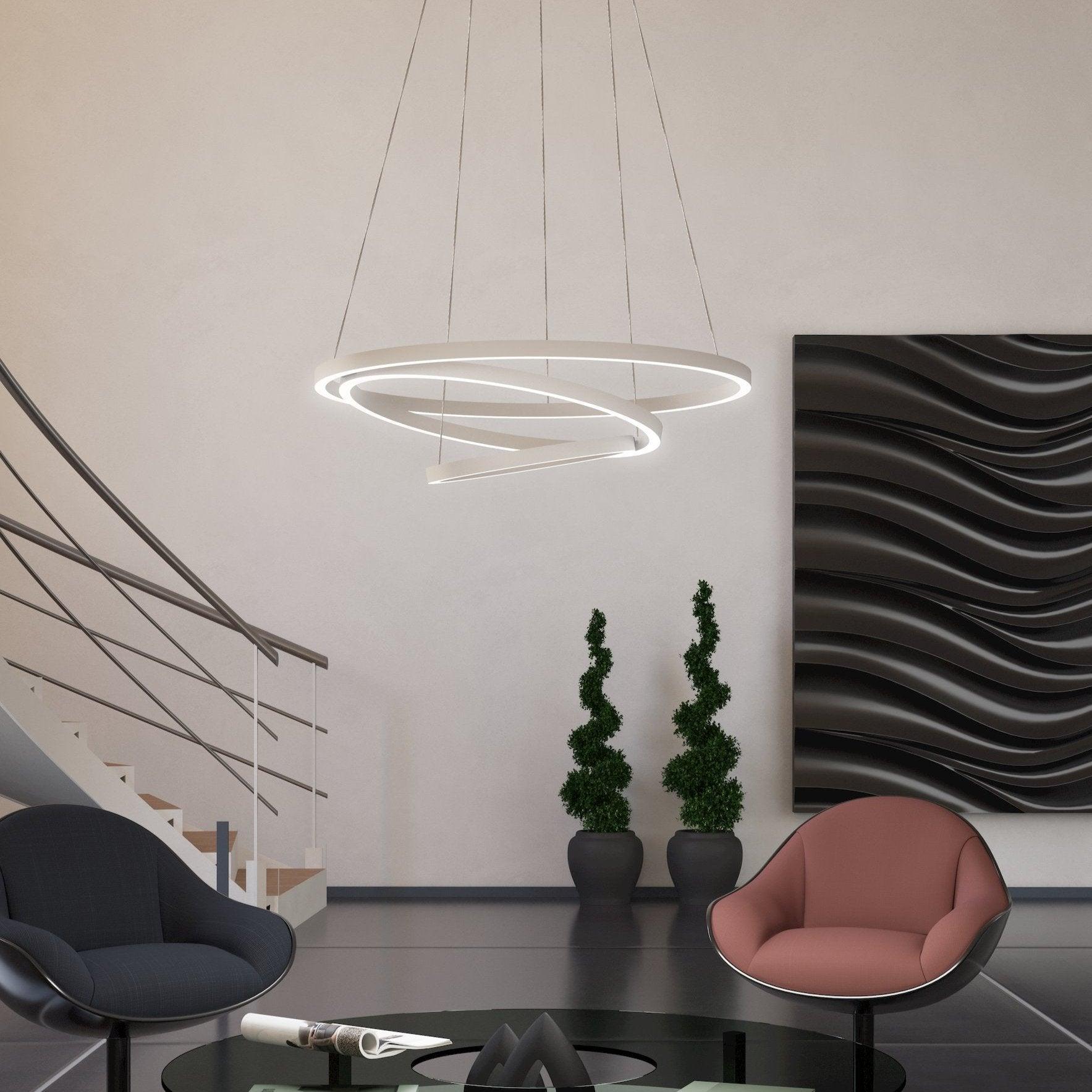 eglo connect lobinero z smart led white curved ceiling pendant