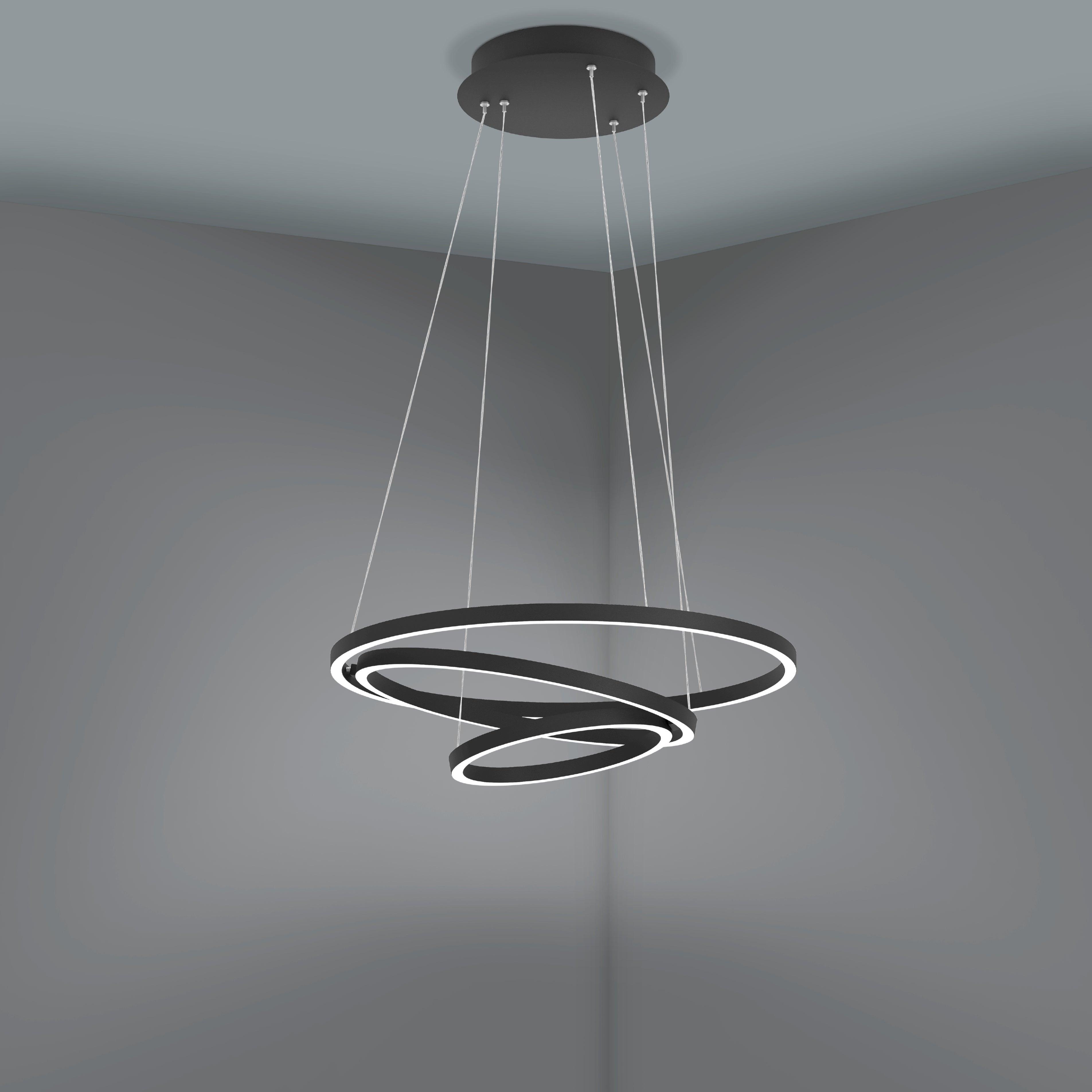 eglo connect lobinero z smart led black curved pendant kitchen lighting