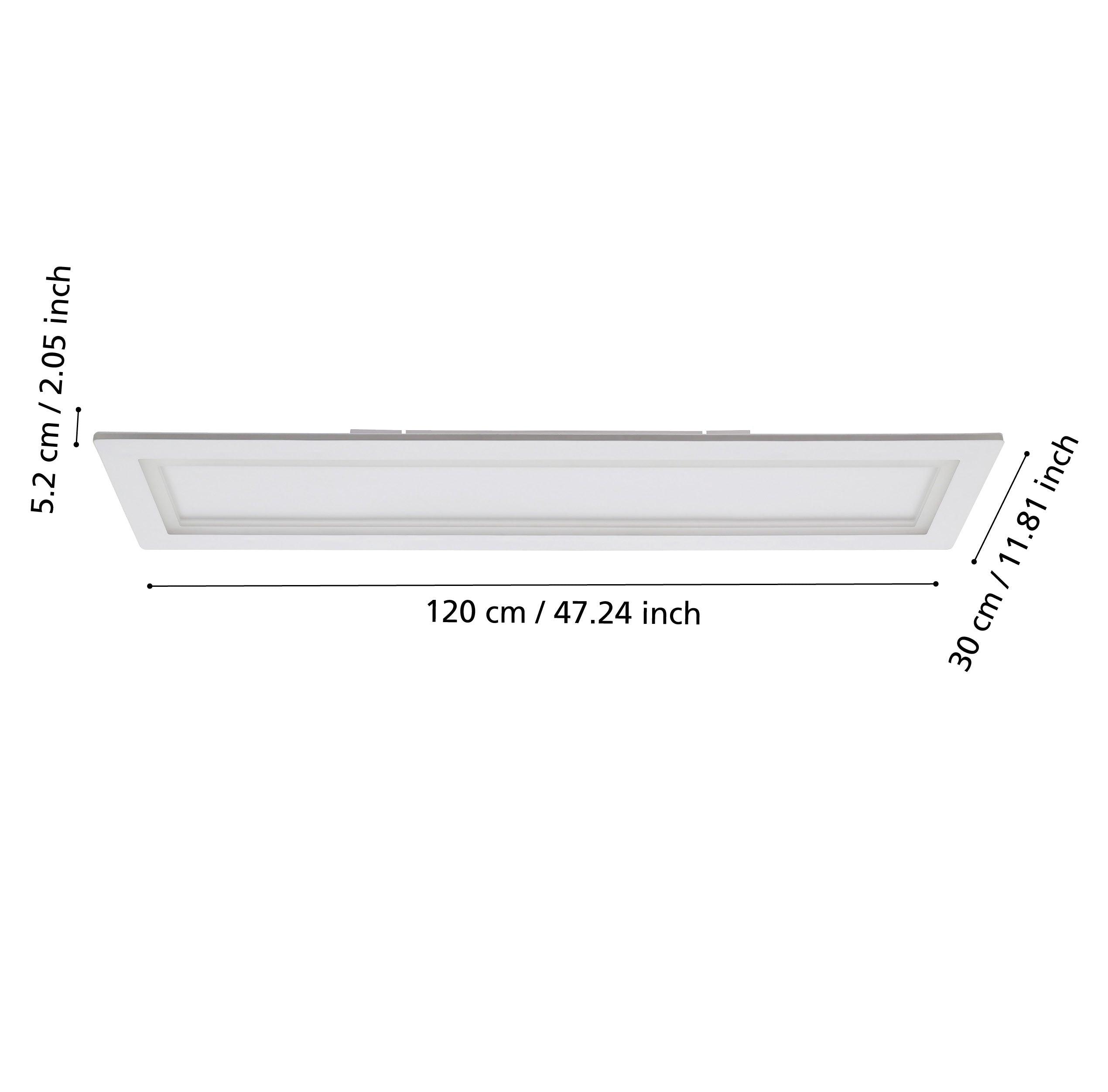 eglo connect padrogiano z smart led rectangular ceiling flush light living room close up