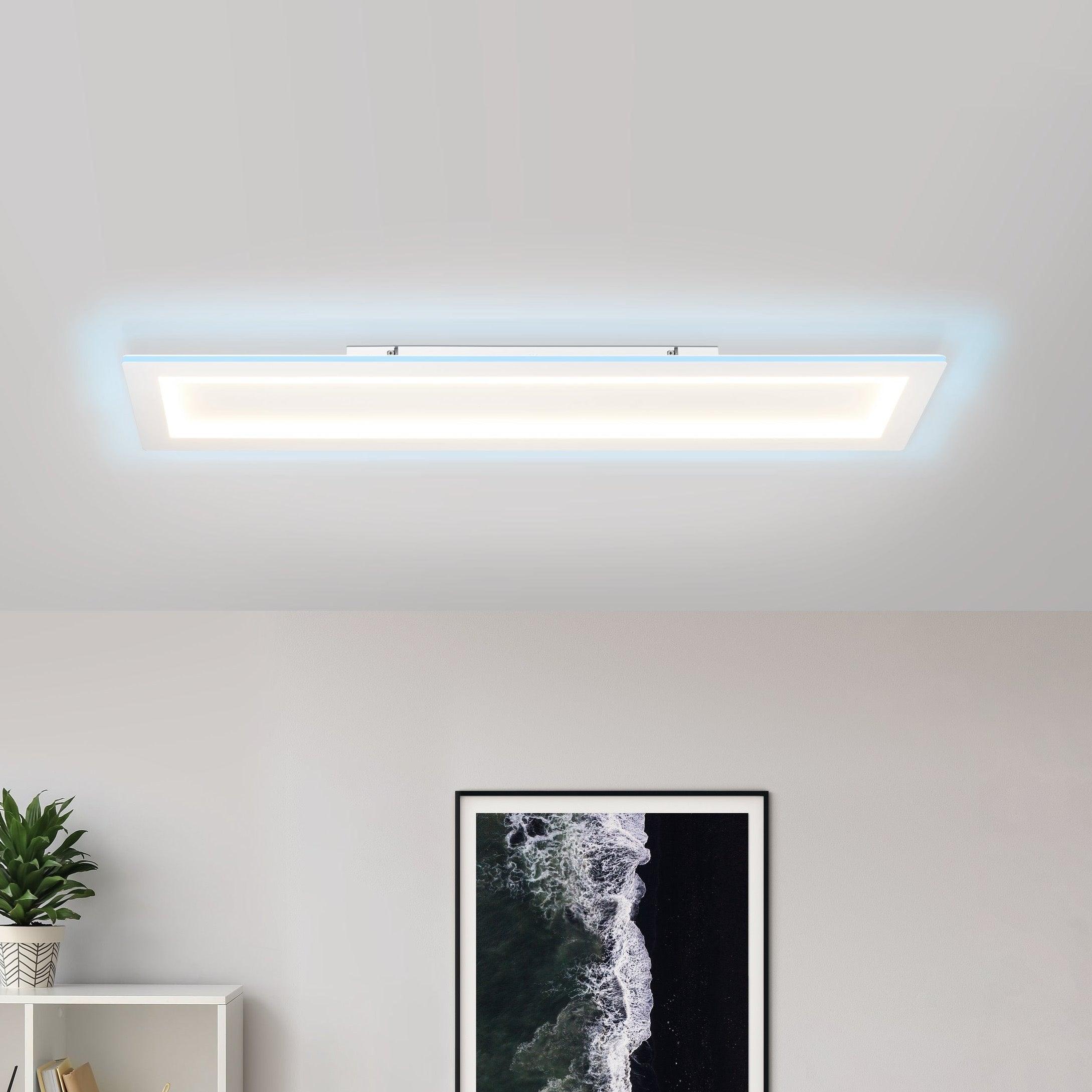 eglo connect padrogiano z smart led rectangular ceiling flush light living room image