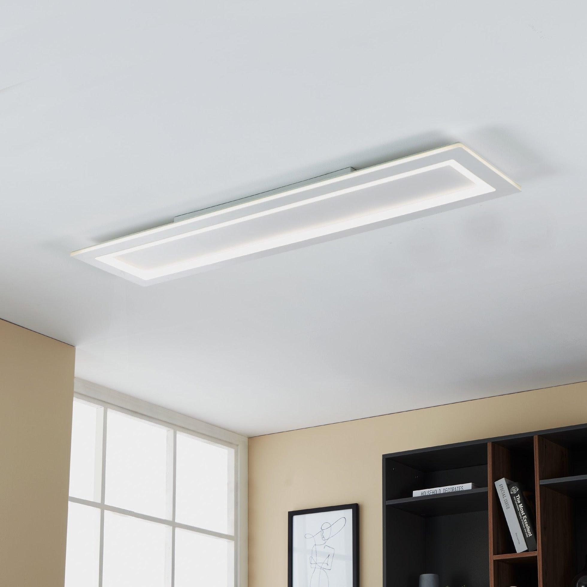 eglo connect padrogiano z smart led rectangular ceiling flush light