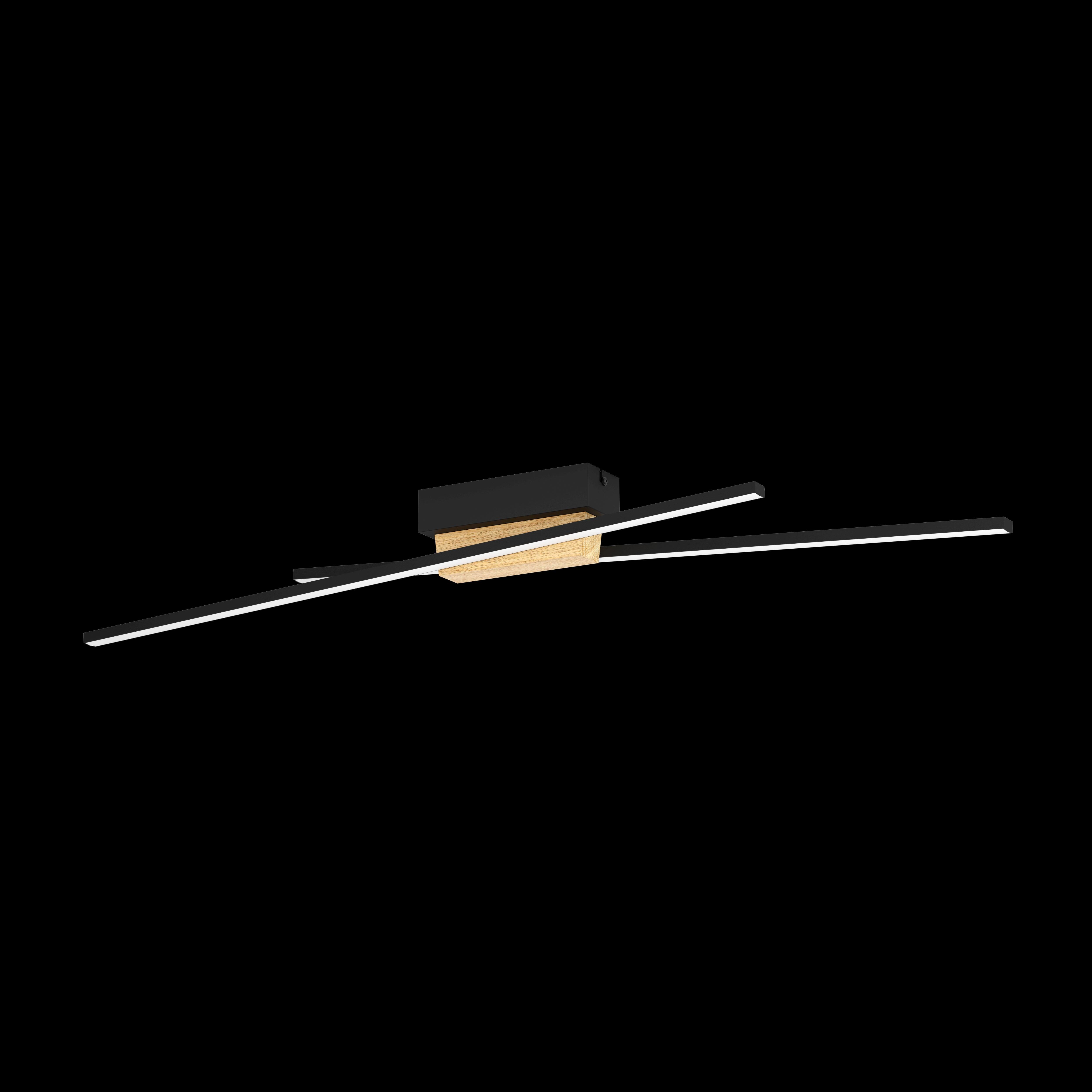 eglo panagria led black wooden flush ceiling light living room close up