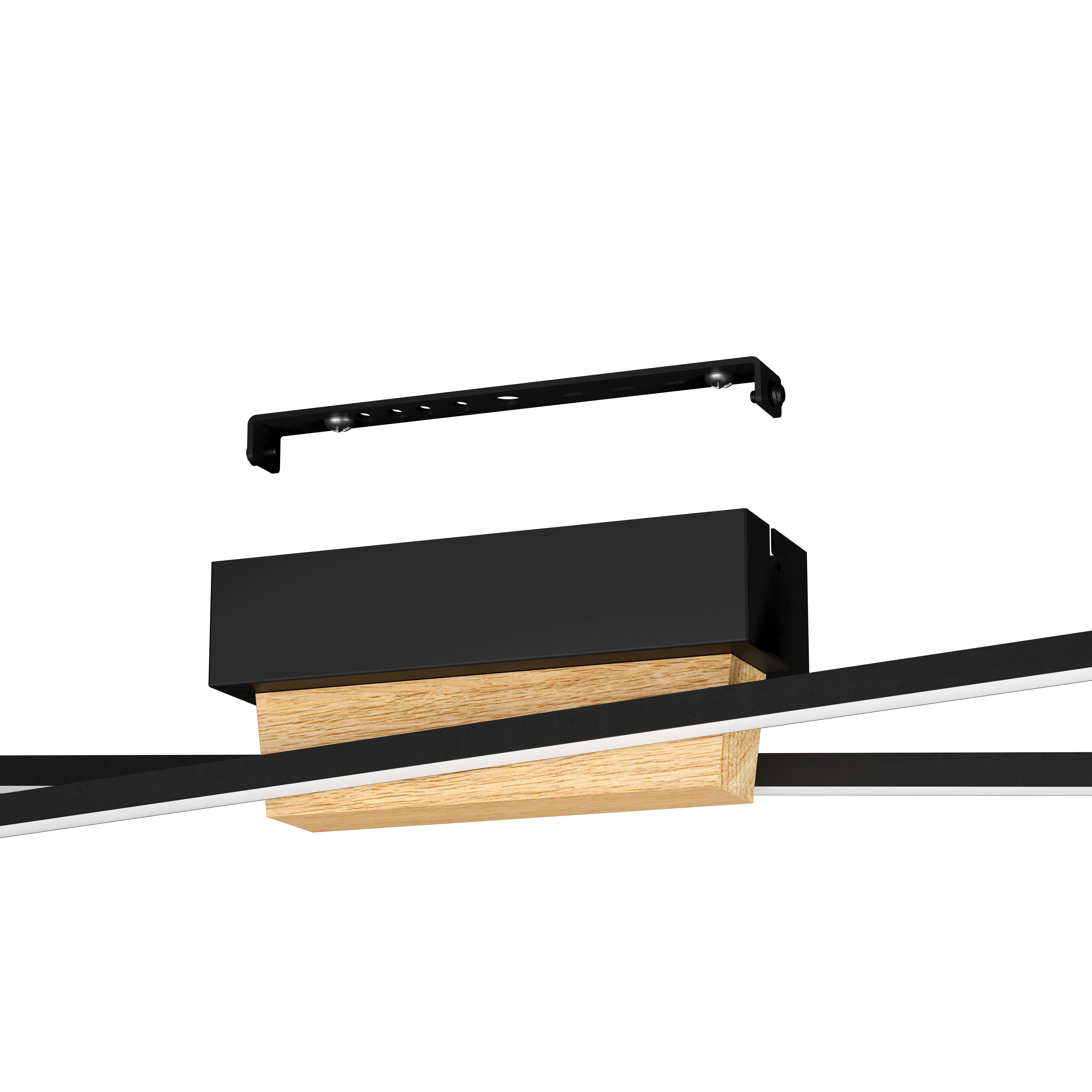 eglo panagria led black wooden flush ceiling light Kitchen Lighting Close Up