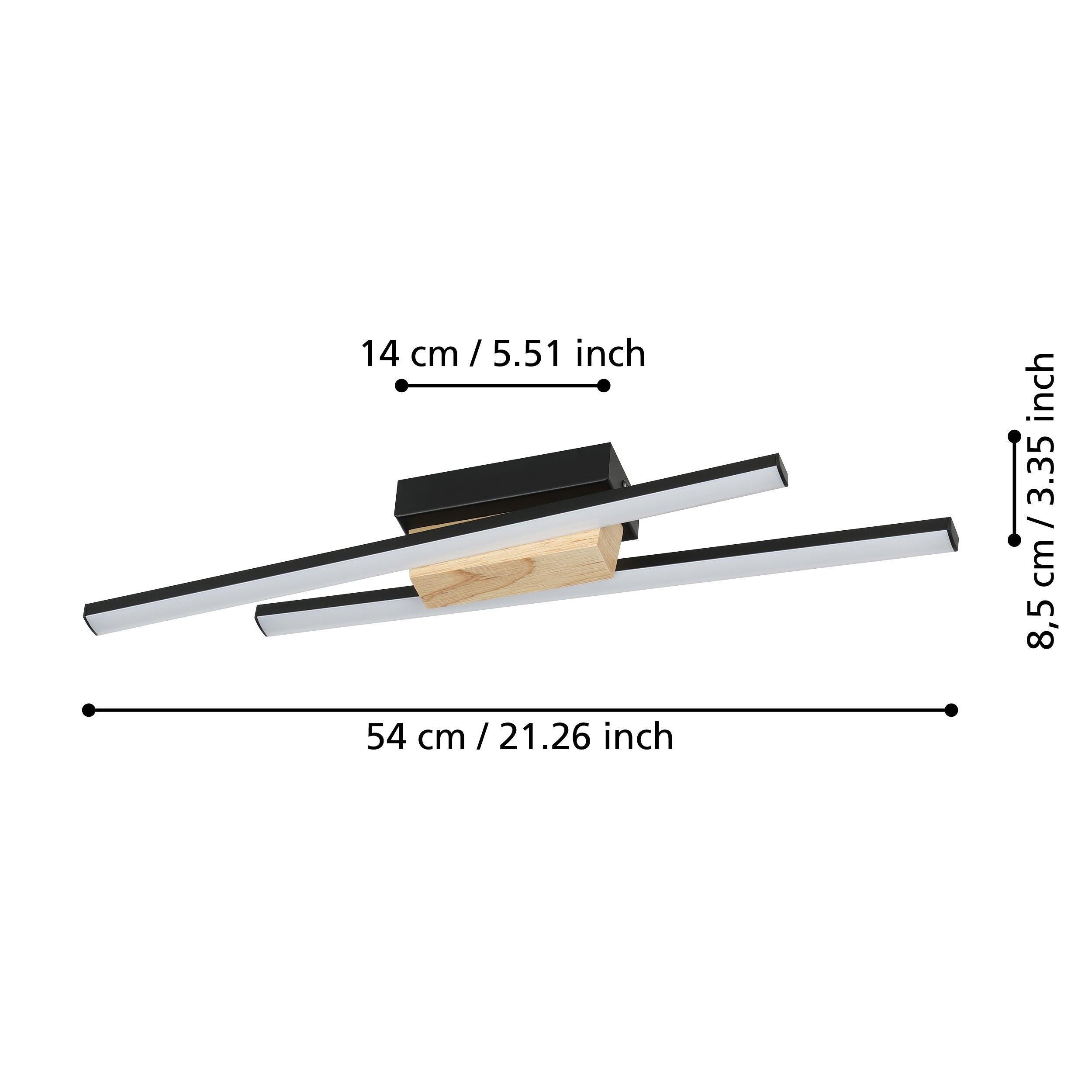 eglo panagria black metal wood led wall light kitchen lighting
