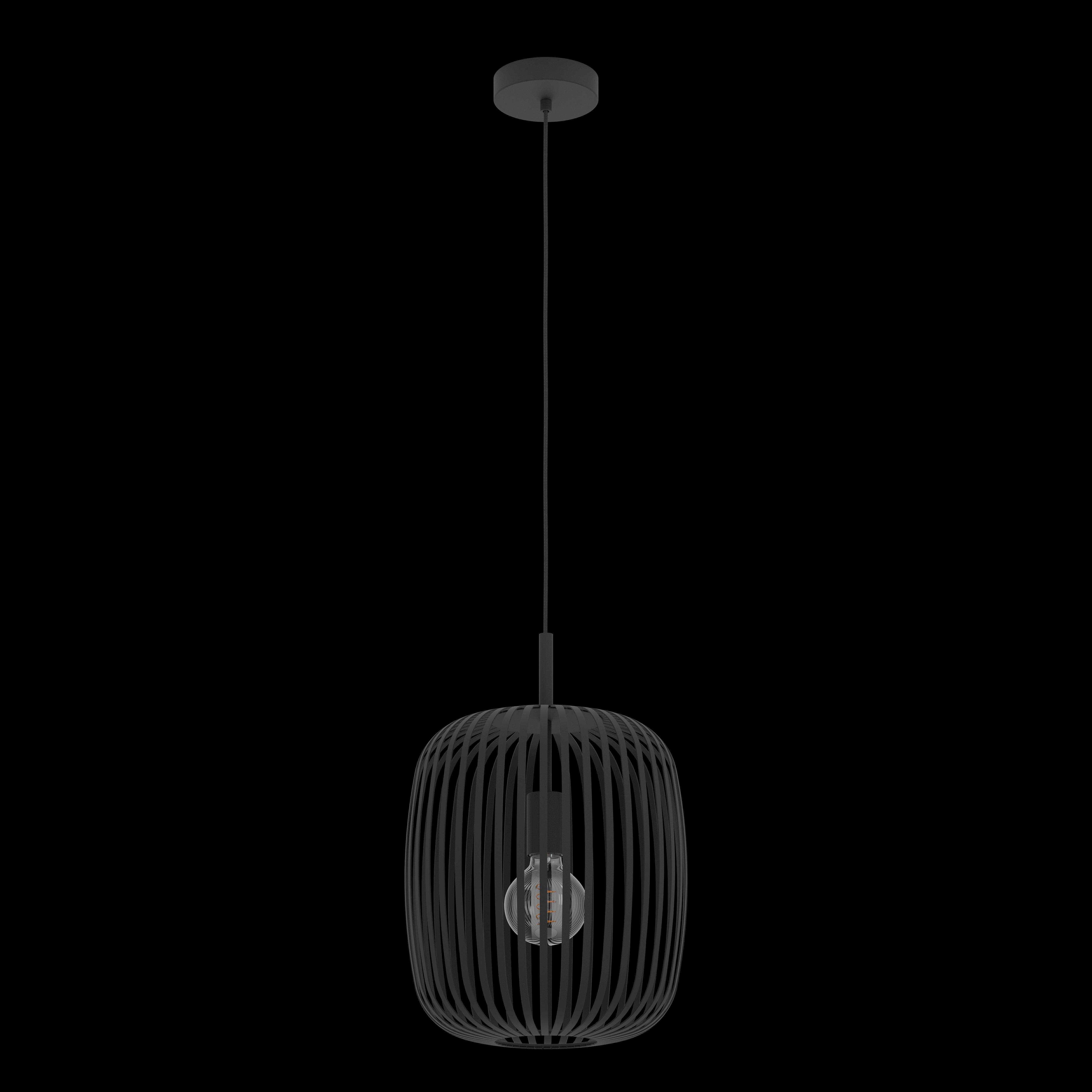 eglo romazzina black metal caged ceiling pendant living room image