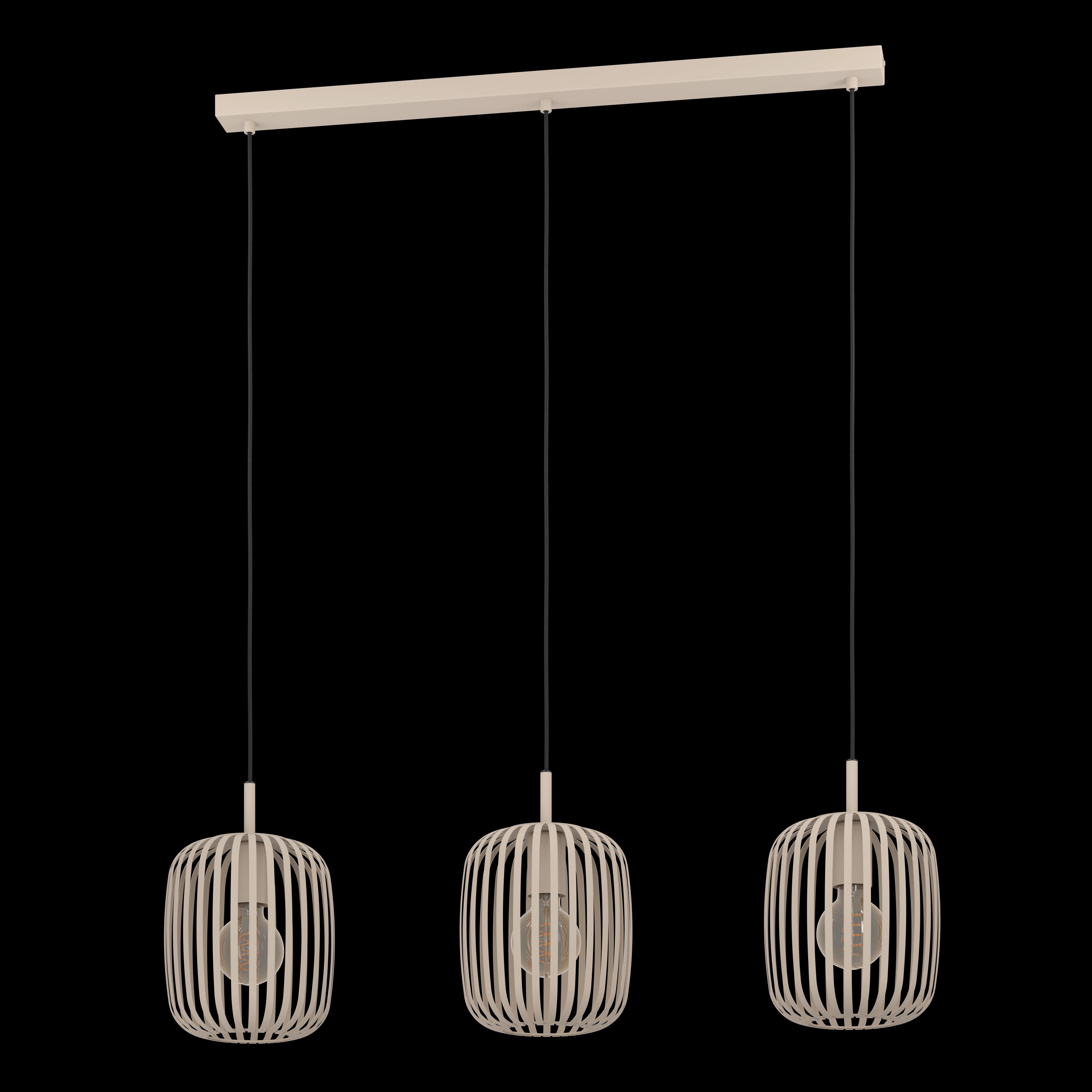 eglo romazzina 3 light sand metal caged bar pendant living room image