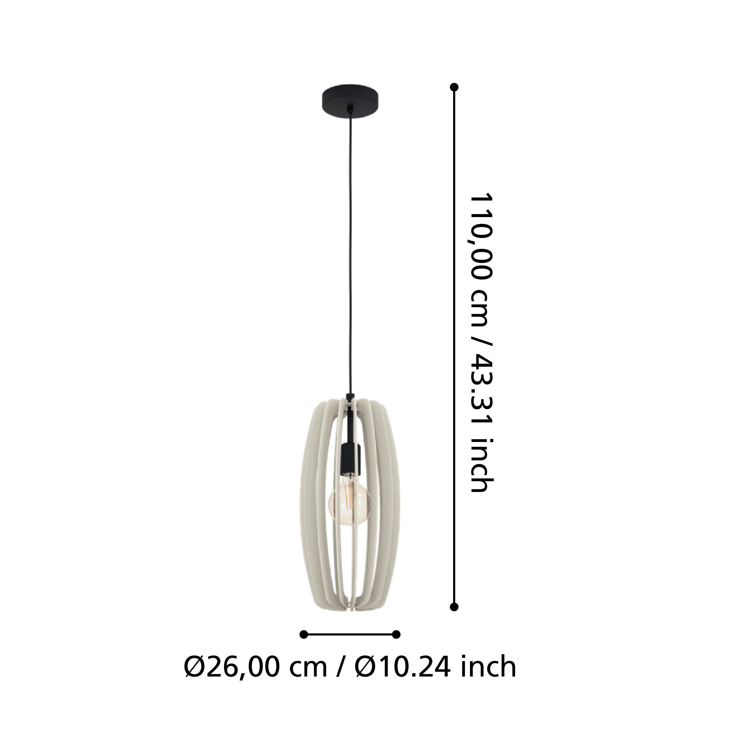 eglo bajazzara elongated grey wood segments ceiling pendant living room close up