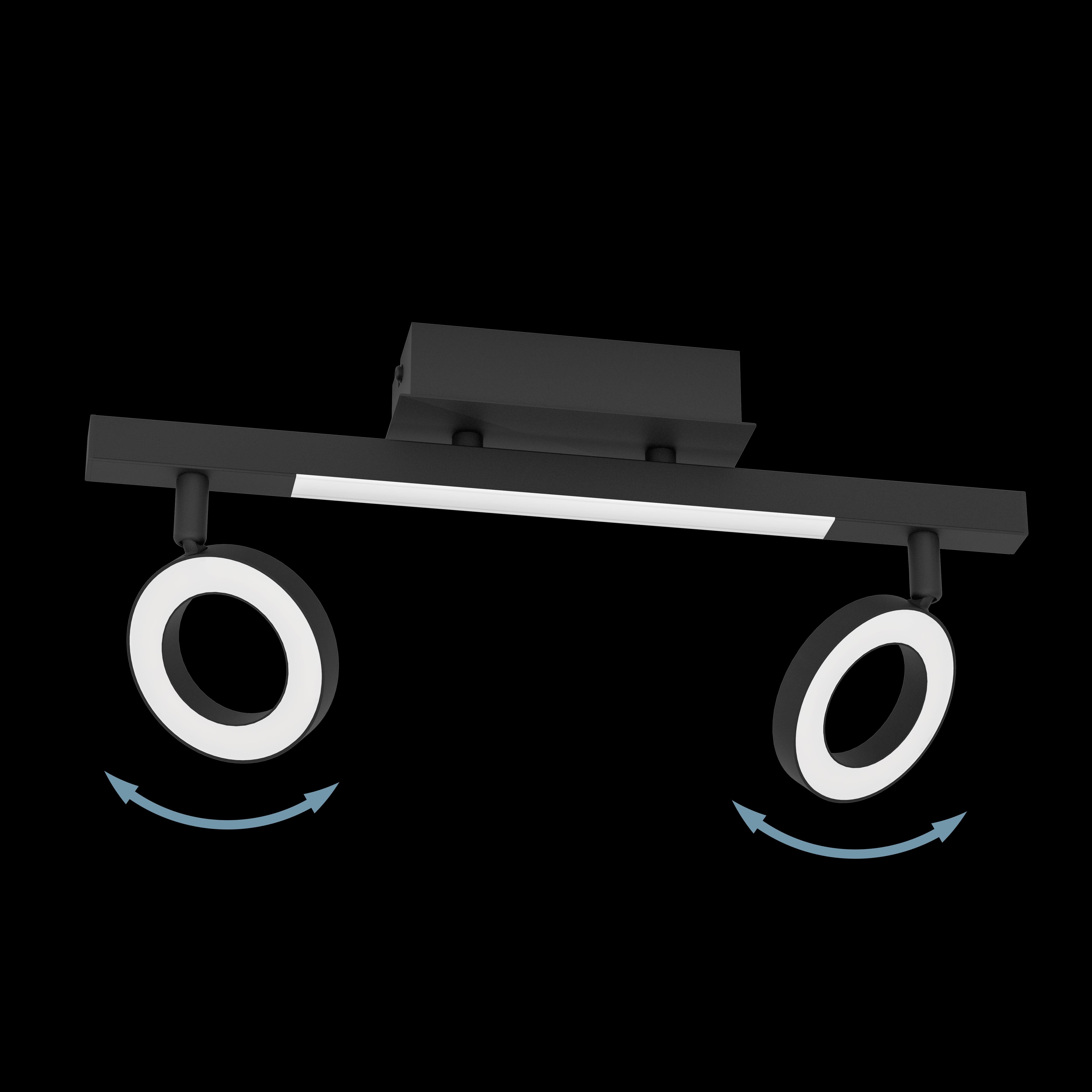 eglo cardillio 2 led black 2 light bar spotlight kitchen lighting