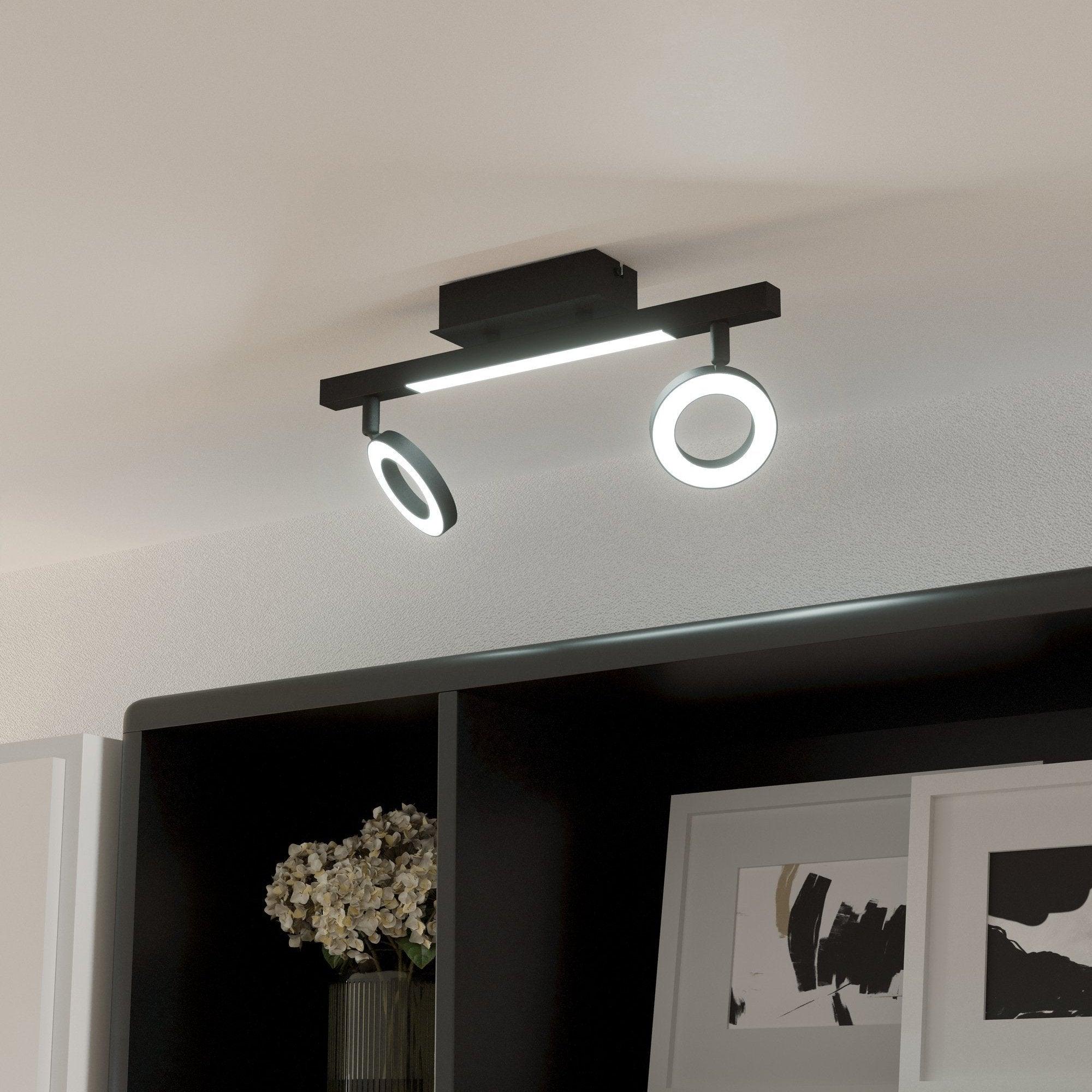 eglo cardillio 2 led black 2 light bar spotlight