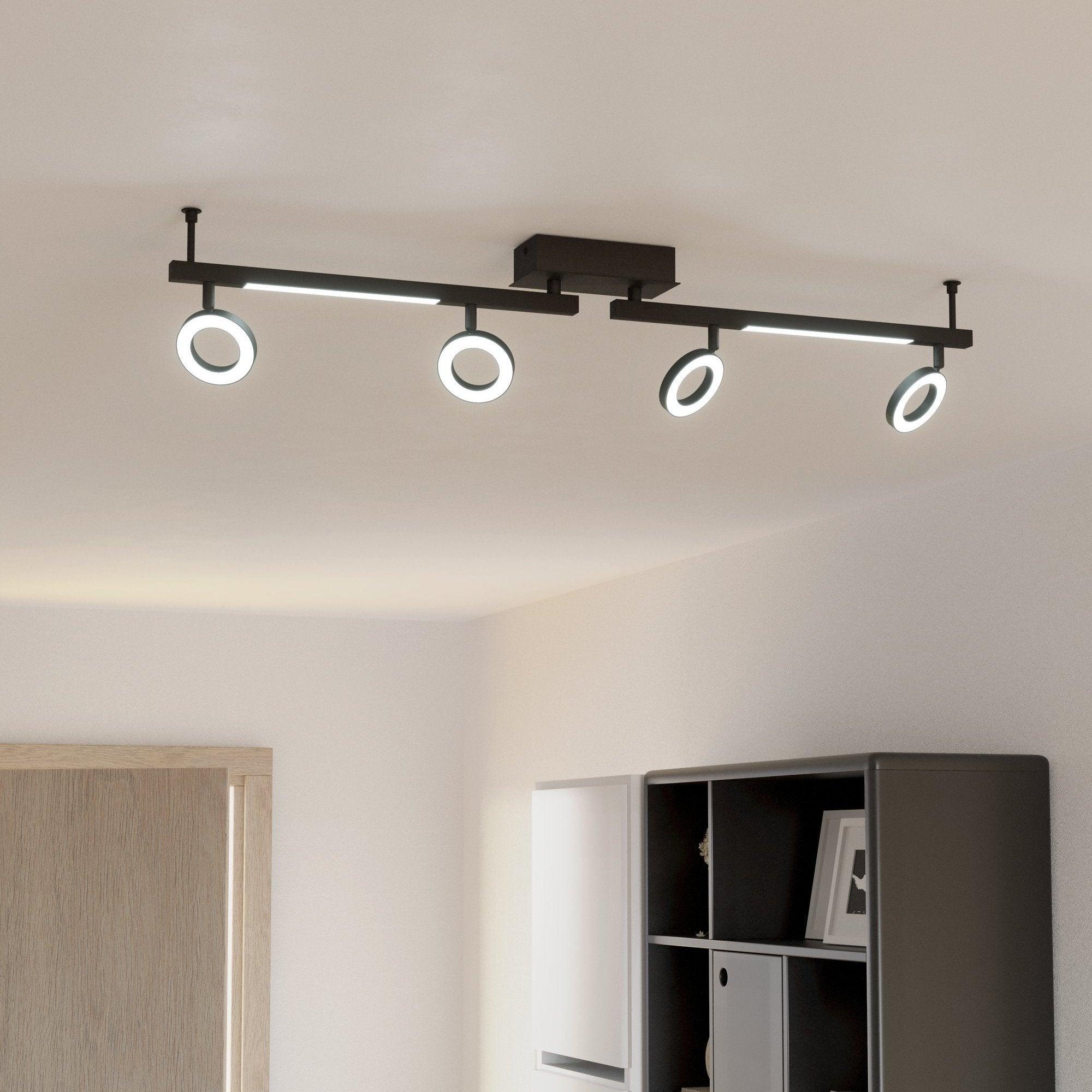 eglo cardillio 2 led black 4 light bar spotlight
