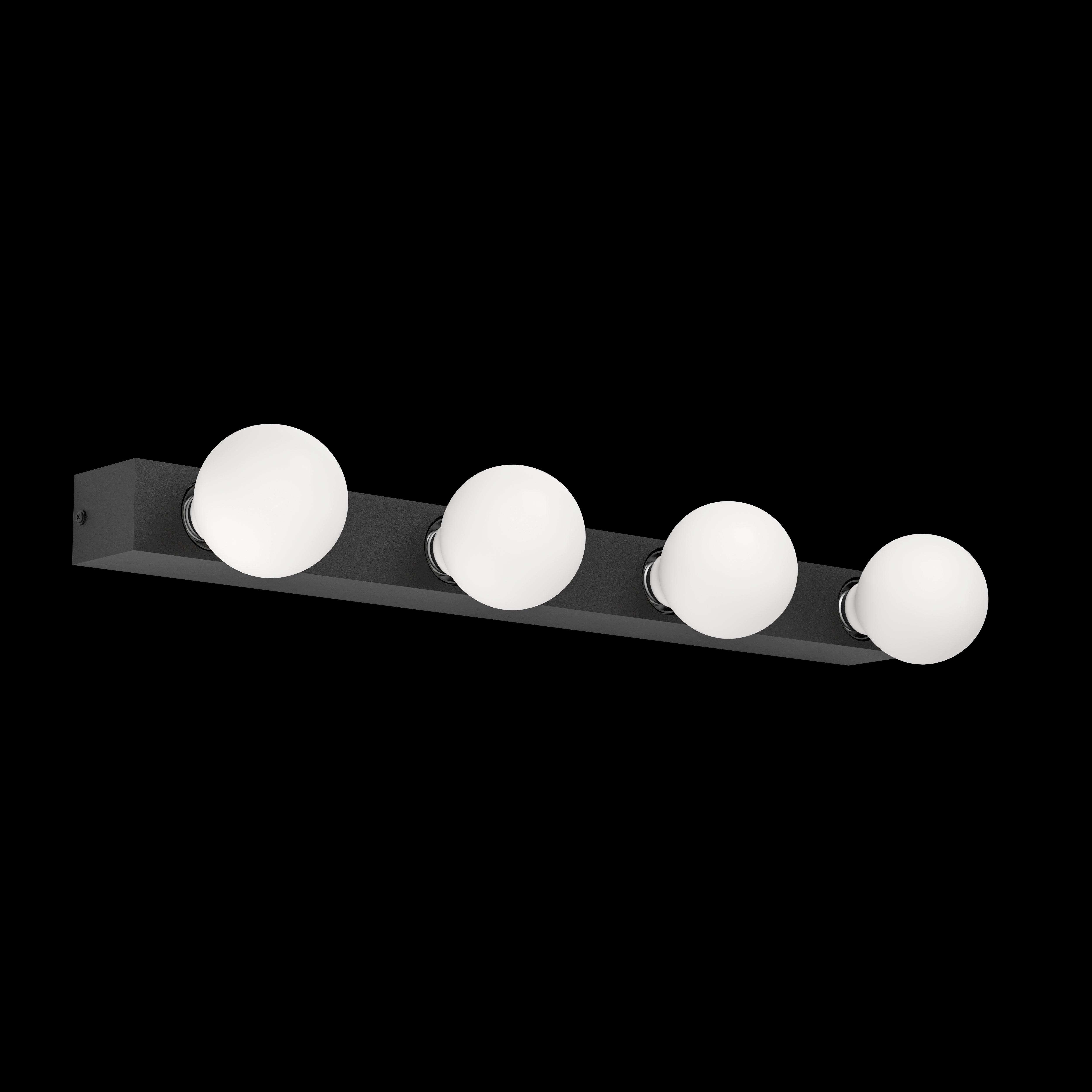 eglo guanal black 4 light wall light living room close up