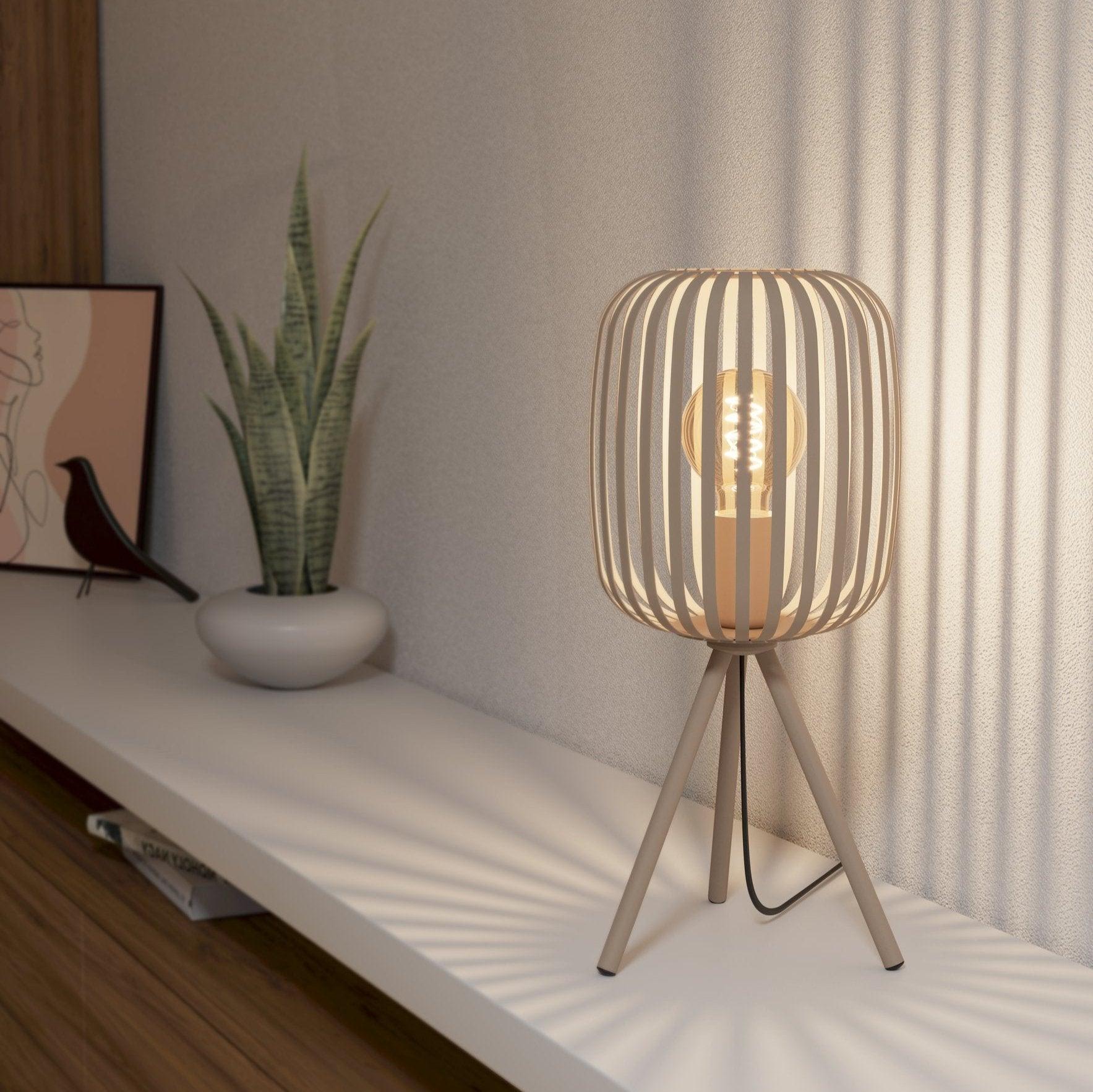 Eglo Romazzina Sand Metal Caged Tripod Table Lamp-clearance