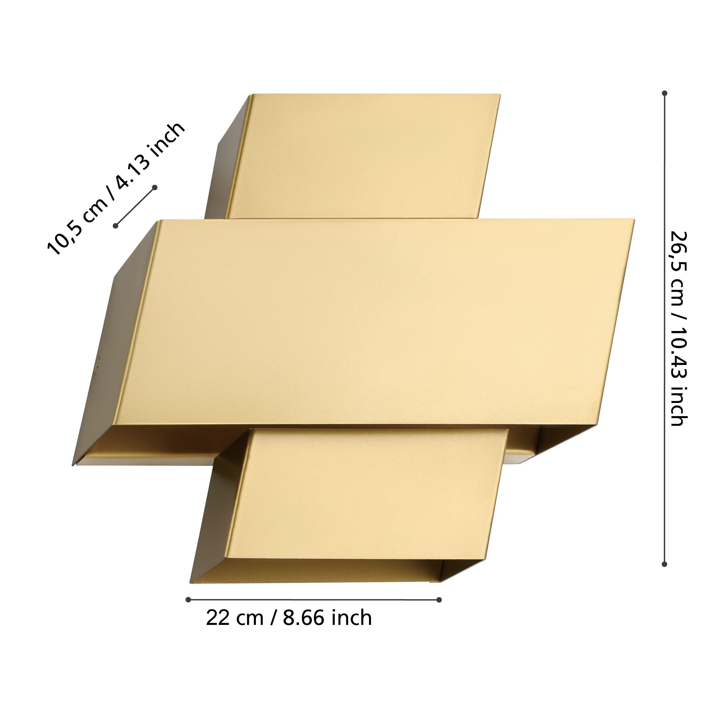 eglo timparossa gold wall light living room close up