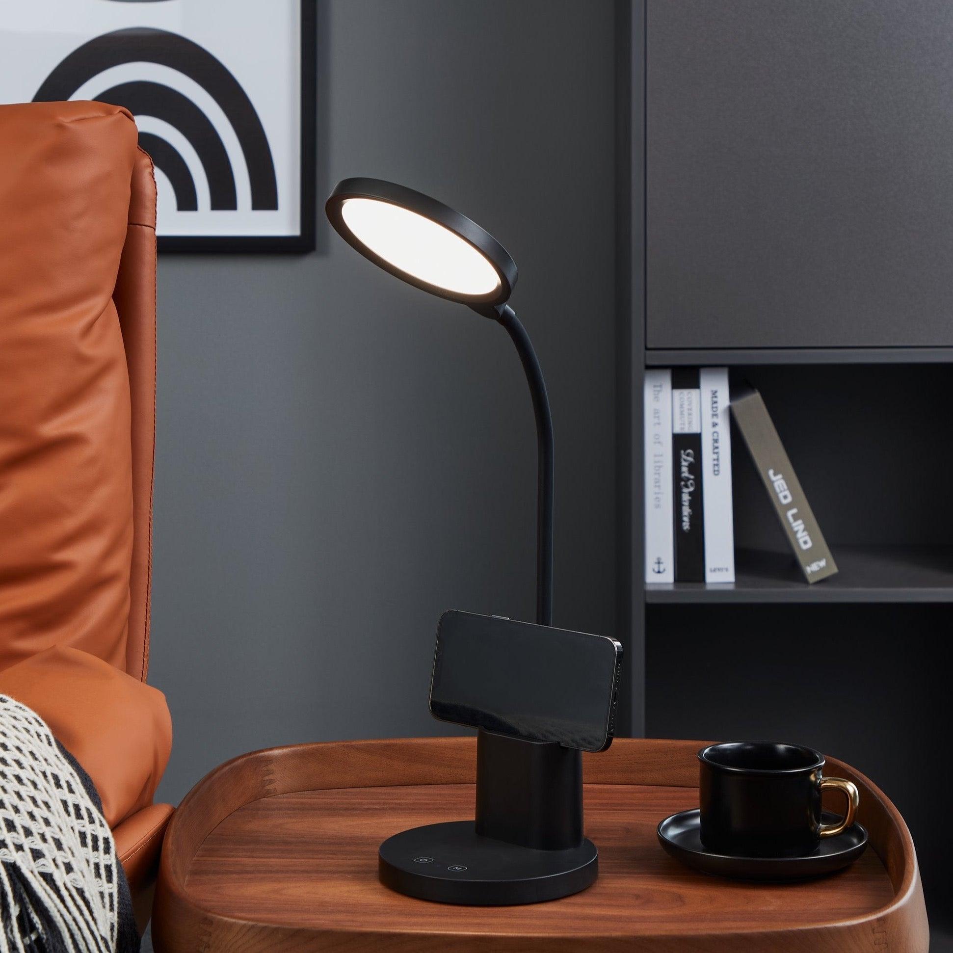 eglo brolini battery powered black led desk lamp living room image