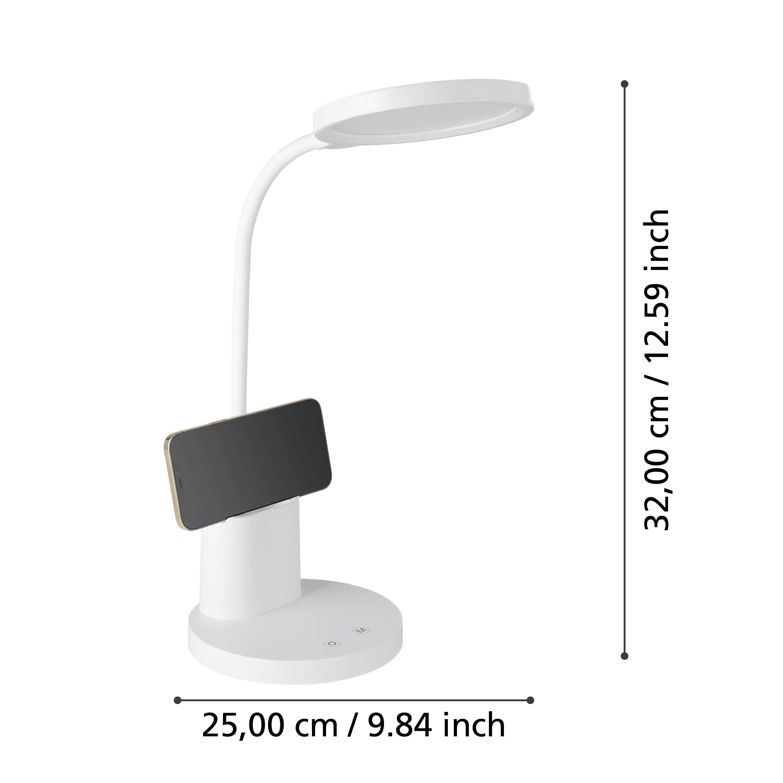 eglo brolini battery powered white led desk lamp living room close up