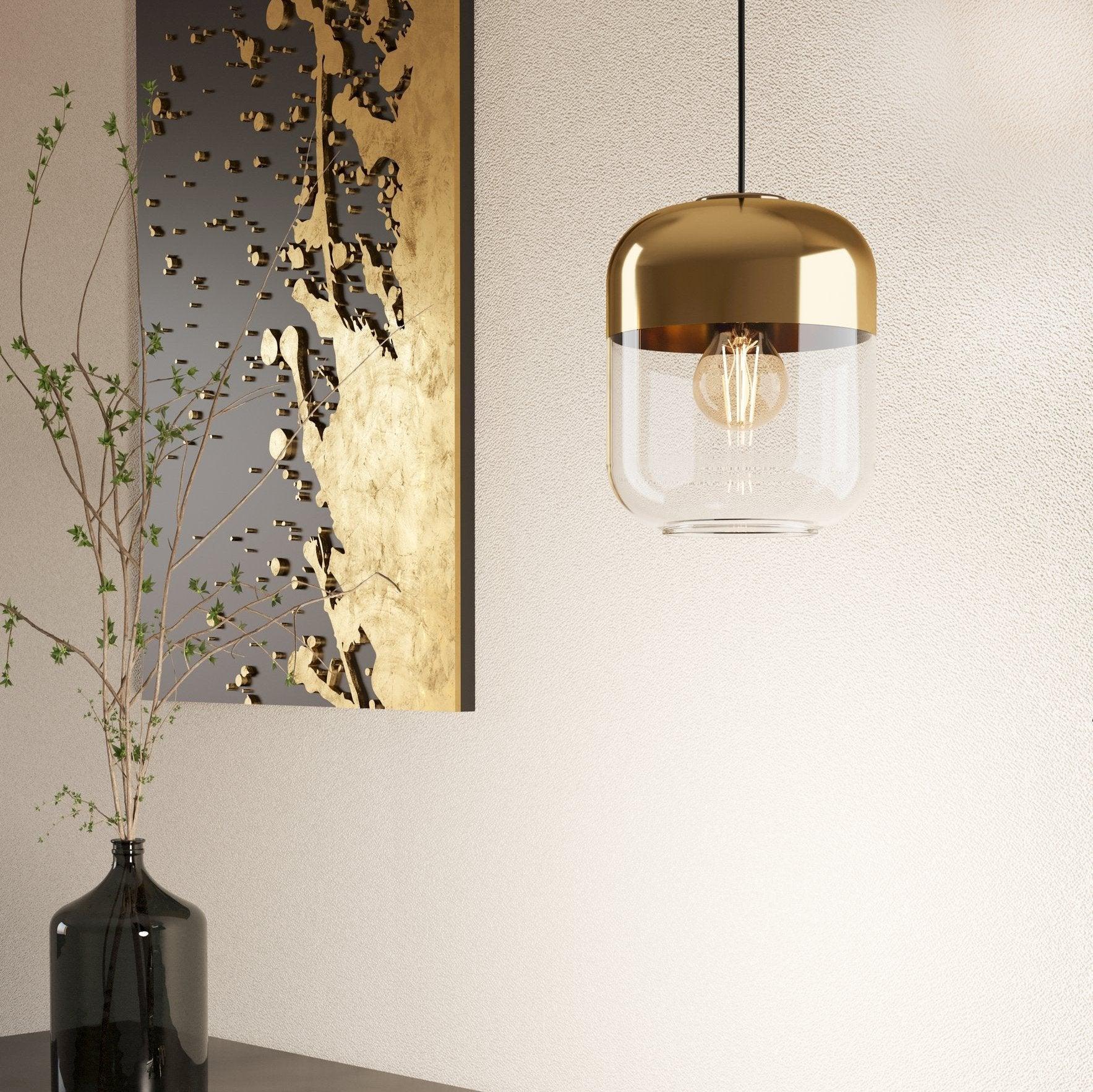 eglo maryvilla glass gold ceiling pendant