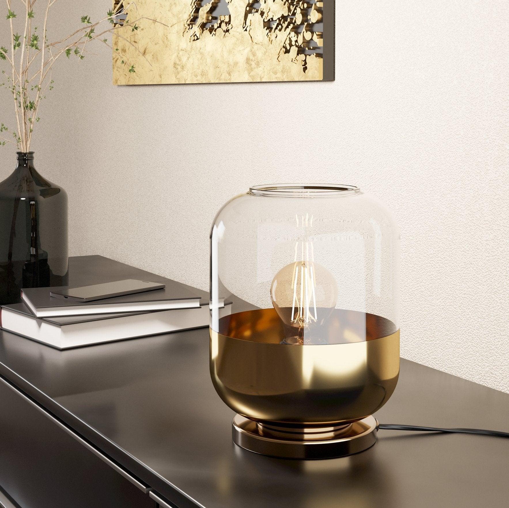 eglo maryvilla glass gold table lamp