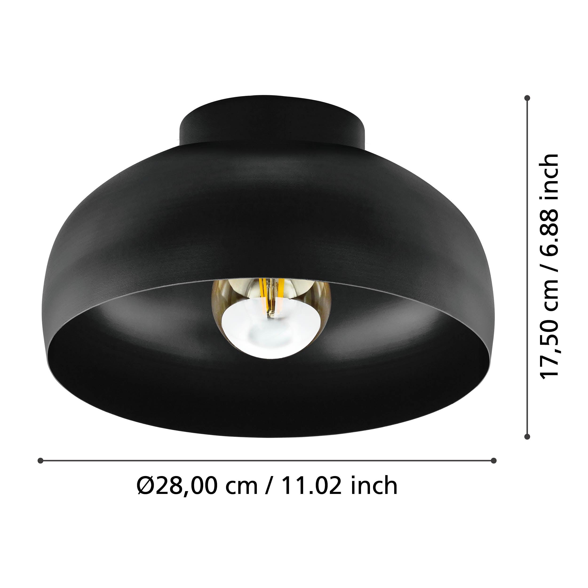 eglo mogano 2 black round metal flush ceiling light kitchen lighting