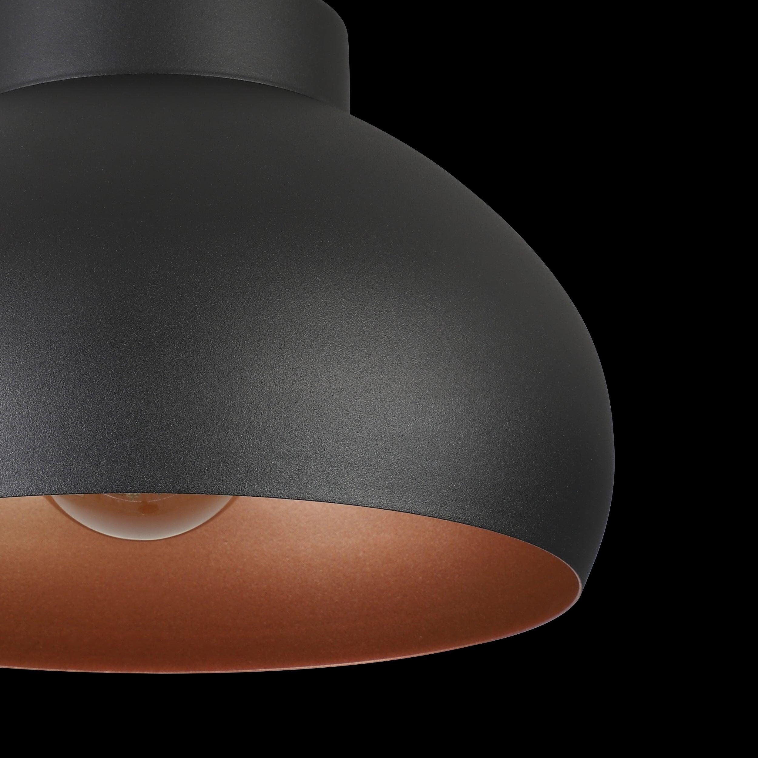 eglo mogano 2 black copper round metal flush ceiling light kitchen lighting