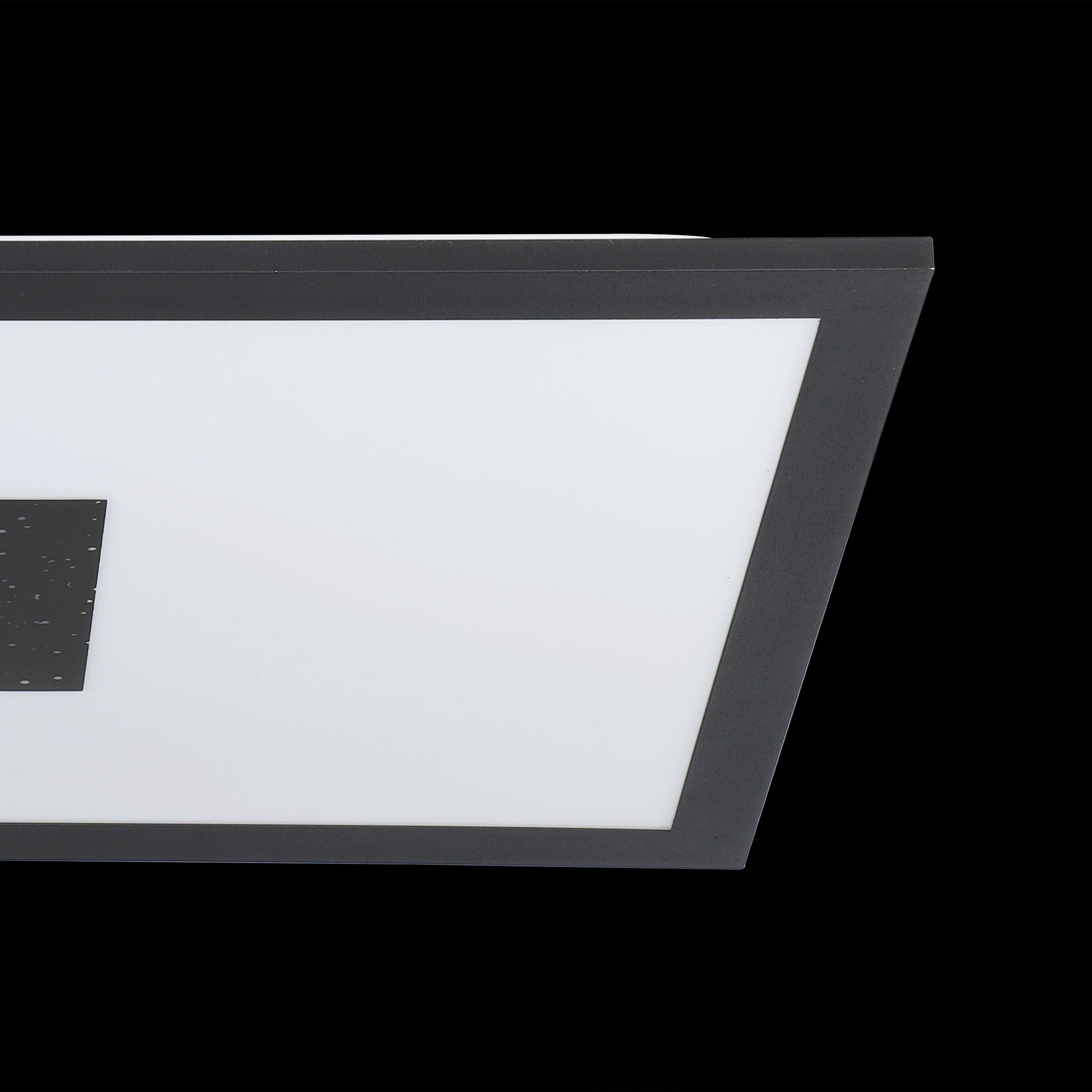 eglo marmorata led rectangular black white ceiling flush living room close up