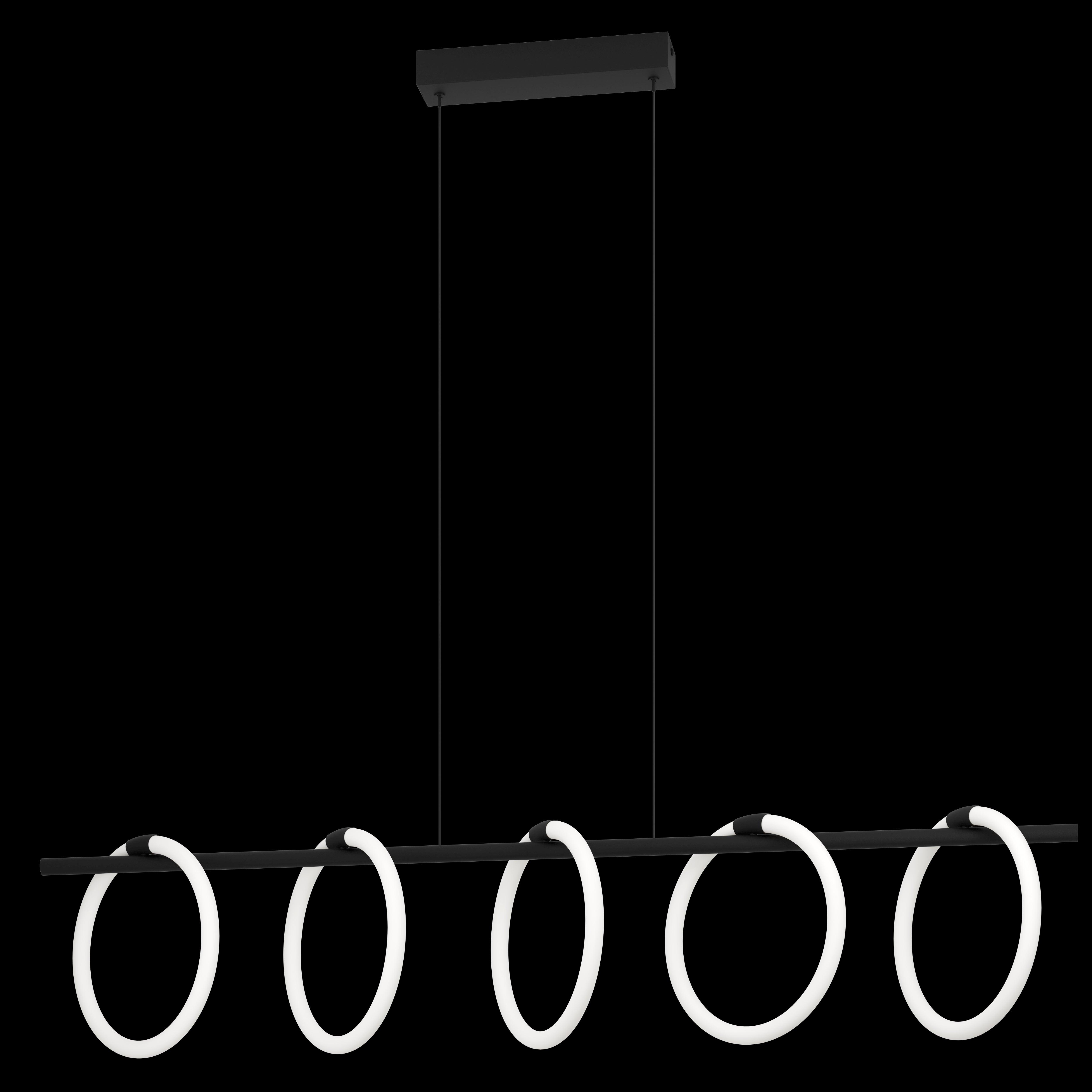 eglo caranacoa led 5 light white rings ceiling pendant living room image