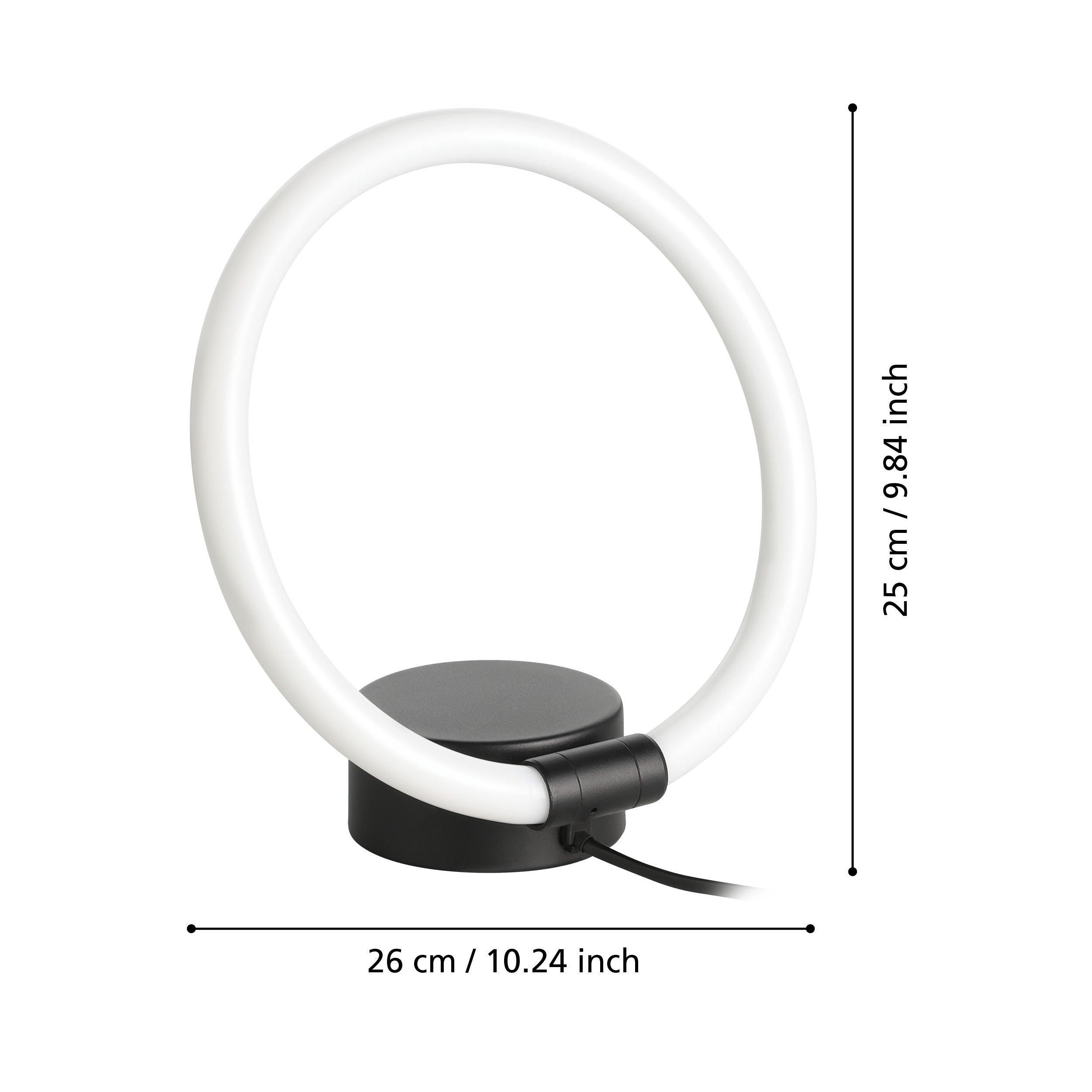 eglo caranacoa black led table lamp living room close up