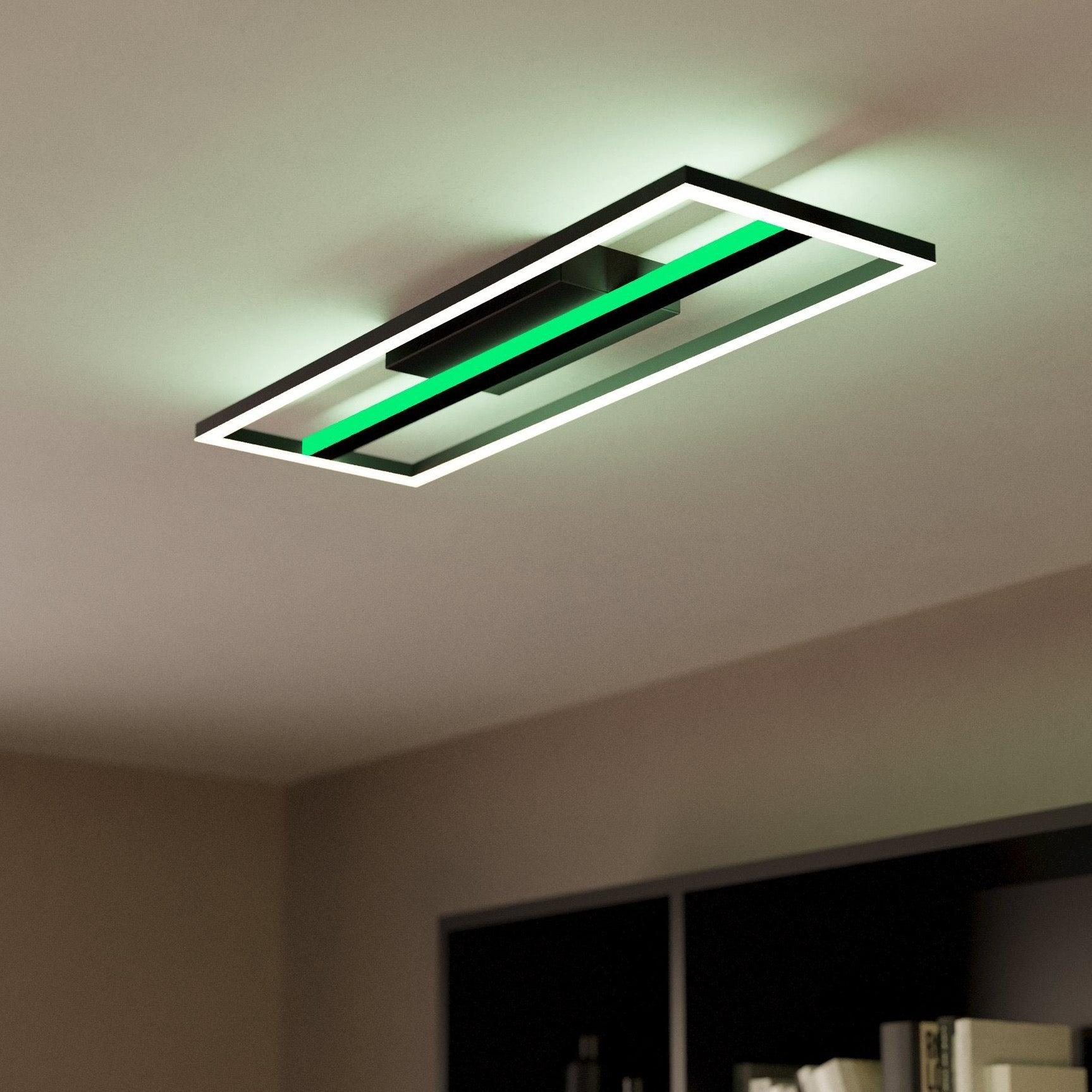 eglo connect calagrano z smart black rectangular led flush
