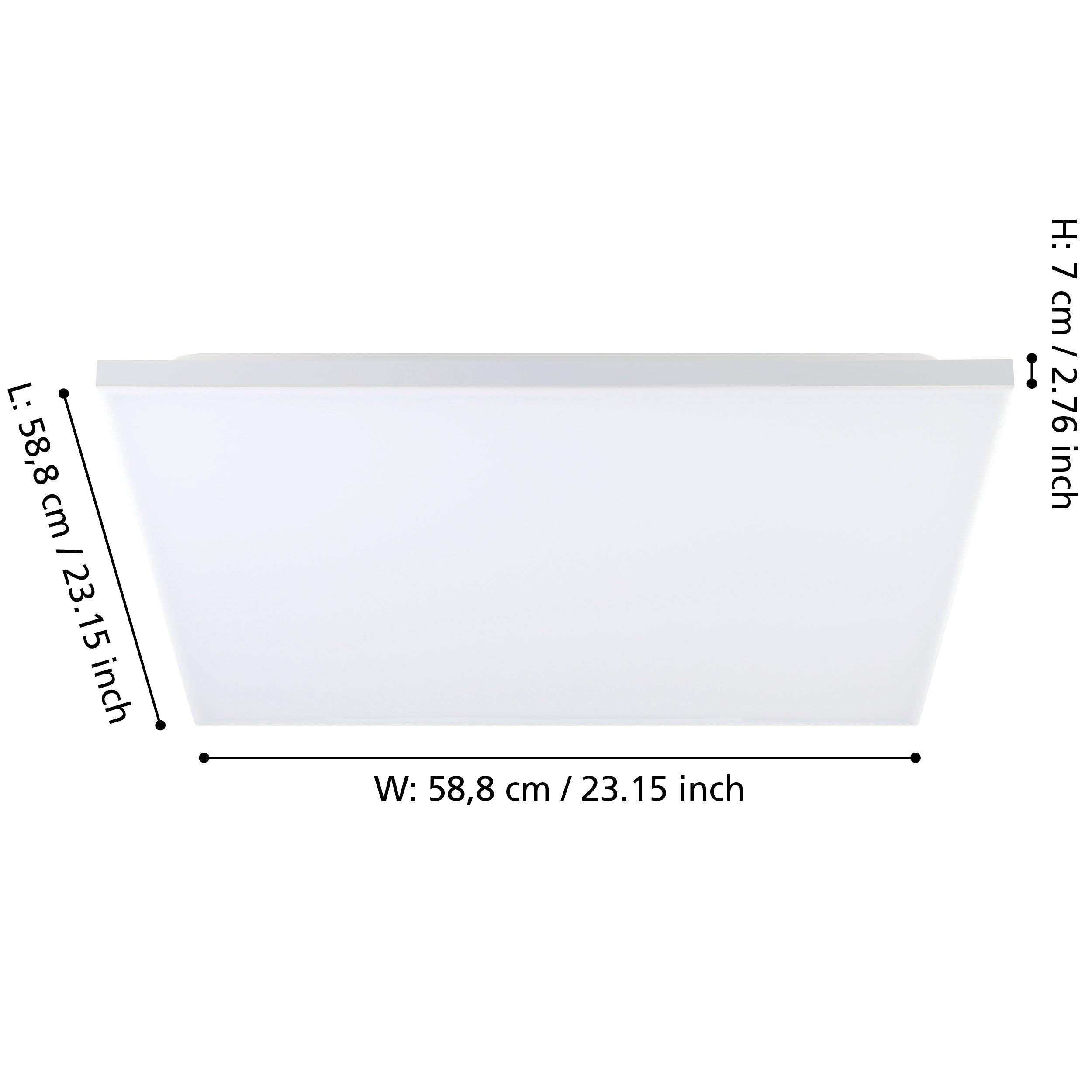 eglo trupiana white led square panel ceiling flush 59cm Kitchen Lighting Close Up