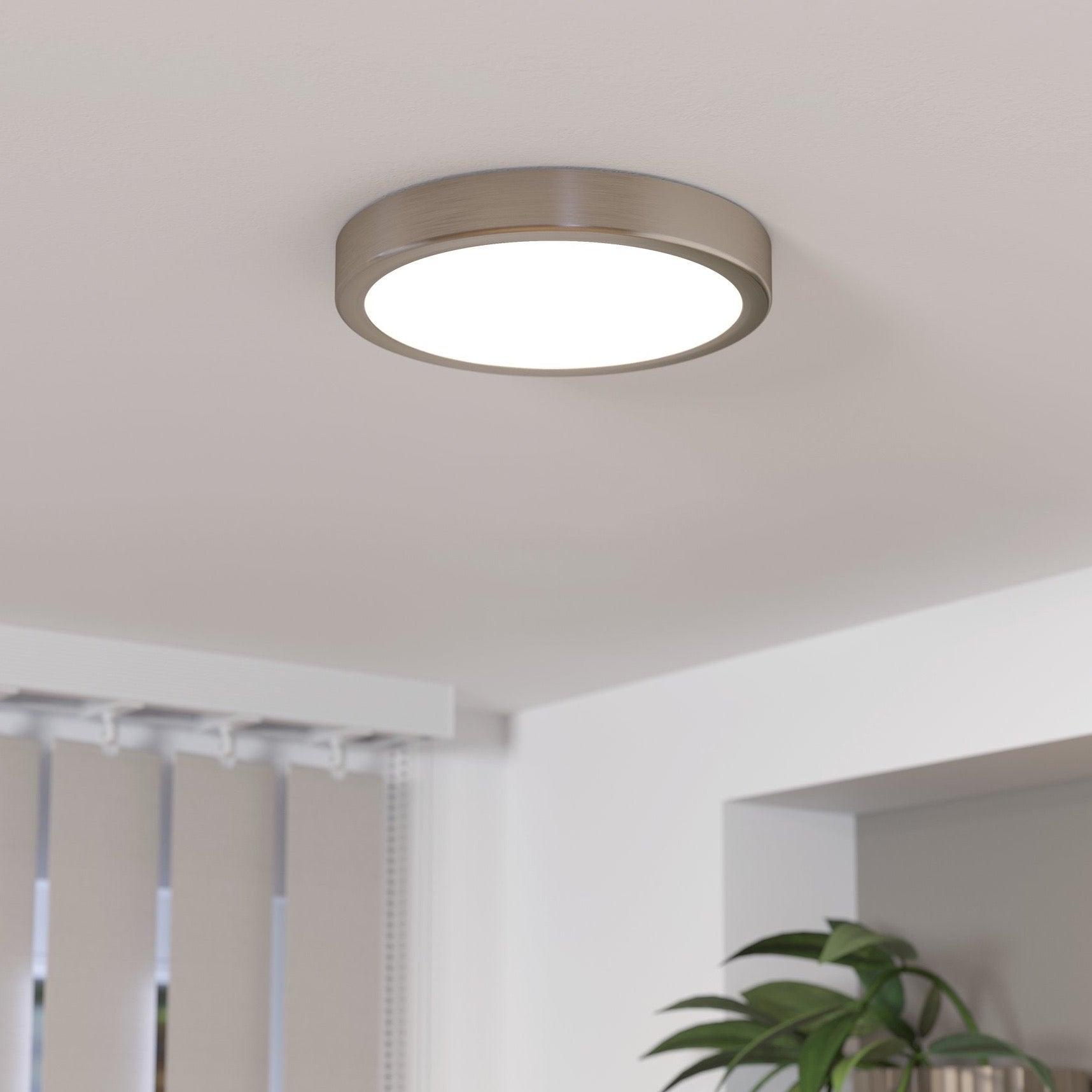 eglo fueva 5 led nickel round flush ceiling light 21cm