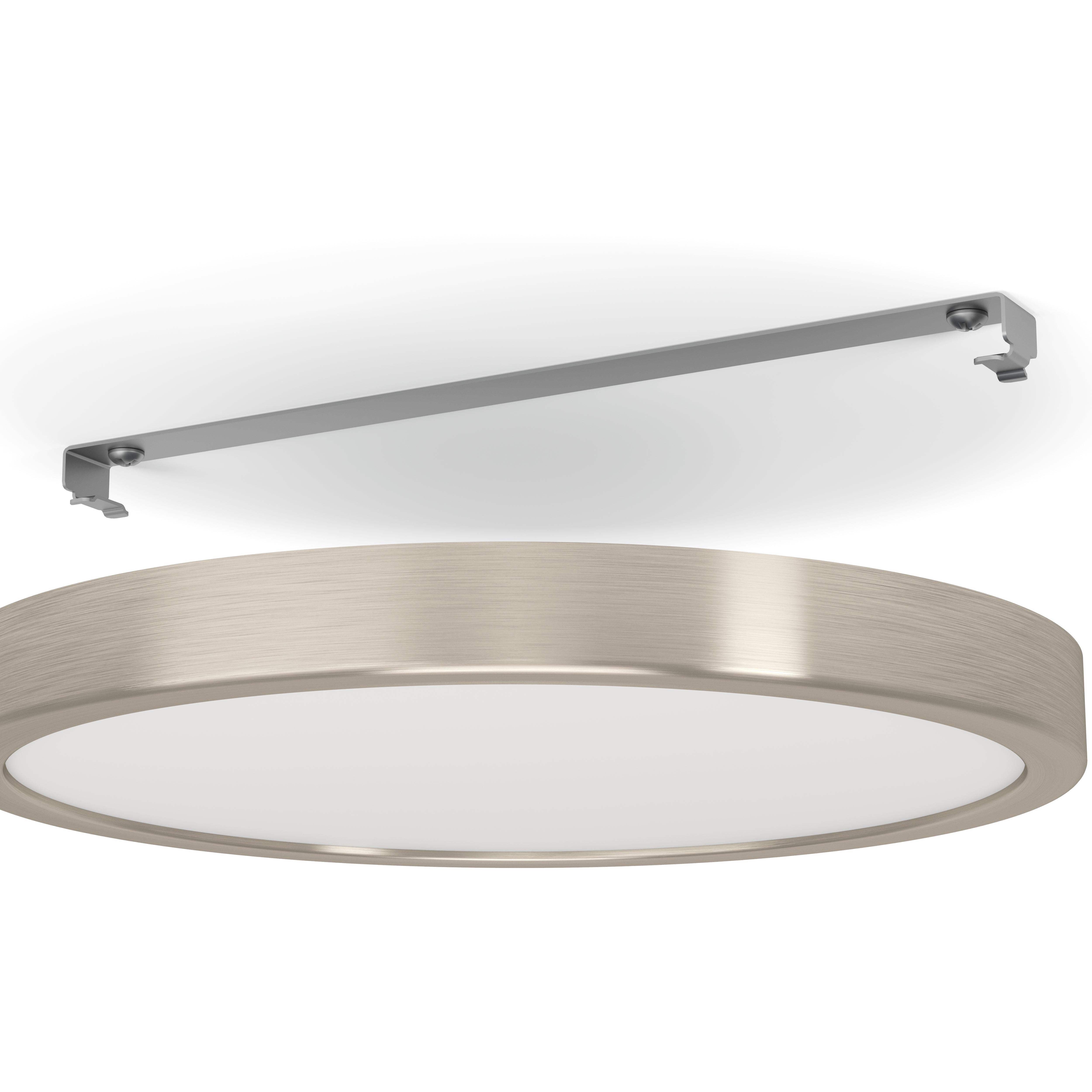 eglo fueva 5 led nickel round flush ceiling light 28 5cm living room close up