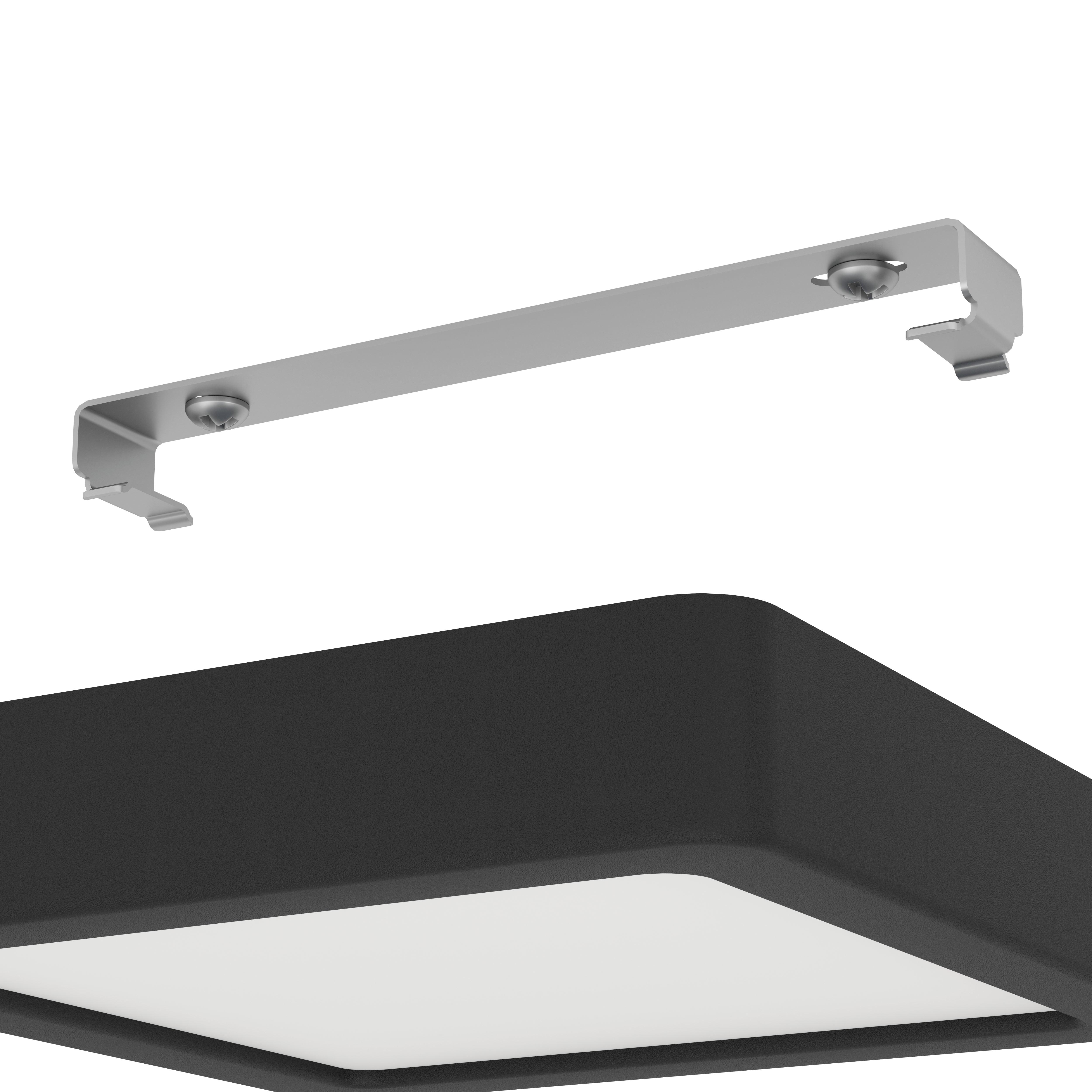 eglo fueva 5 led black square dimmable flush ceiling light 16cm kitchen lighting
