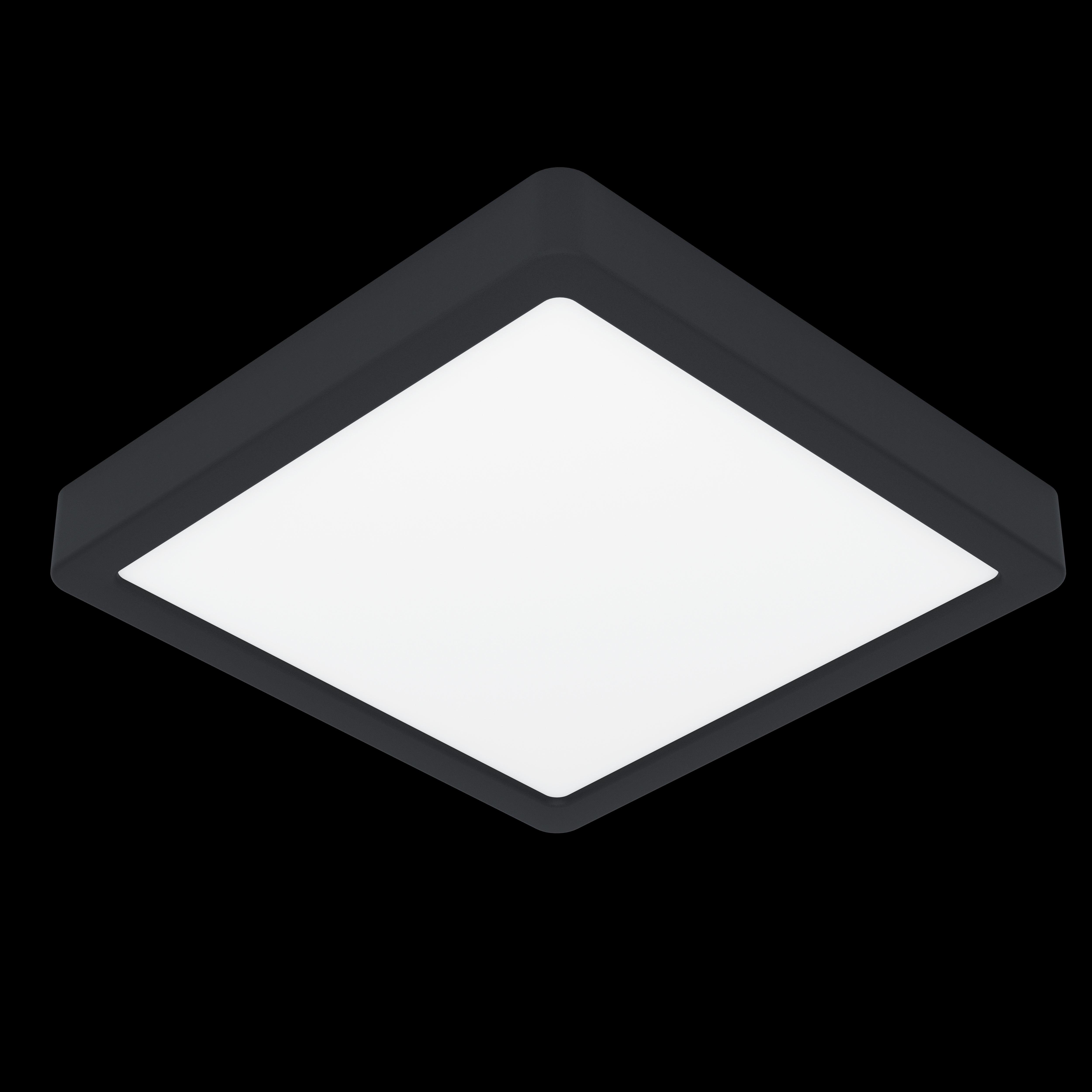 eglo fueva 5 led black square dimmable flush ceiling light 21cm living room image