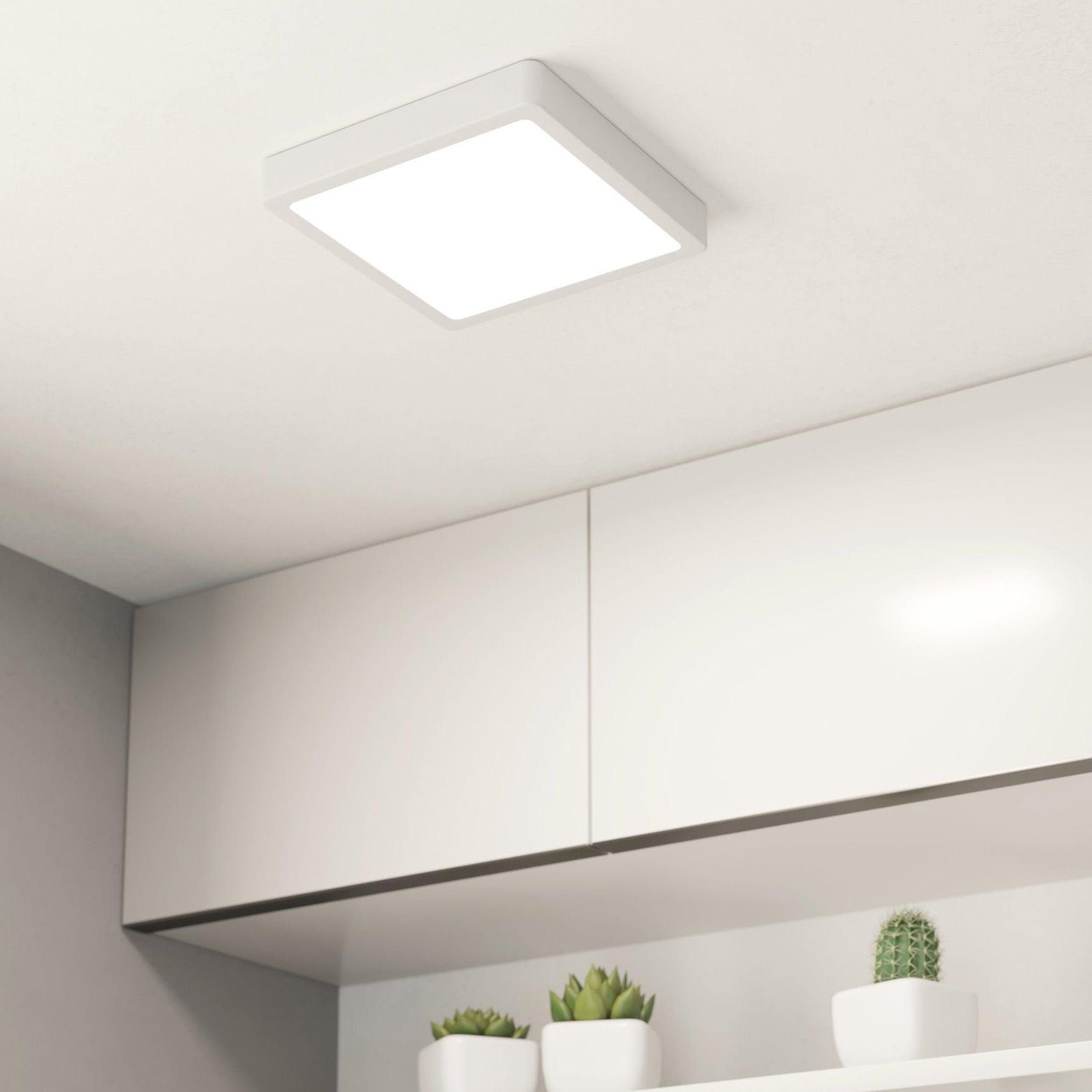 eglo fueva 5 led white square flush dimmable ceiling light 21cm
