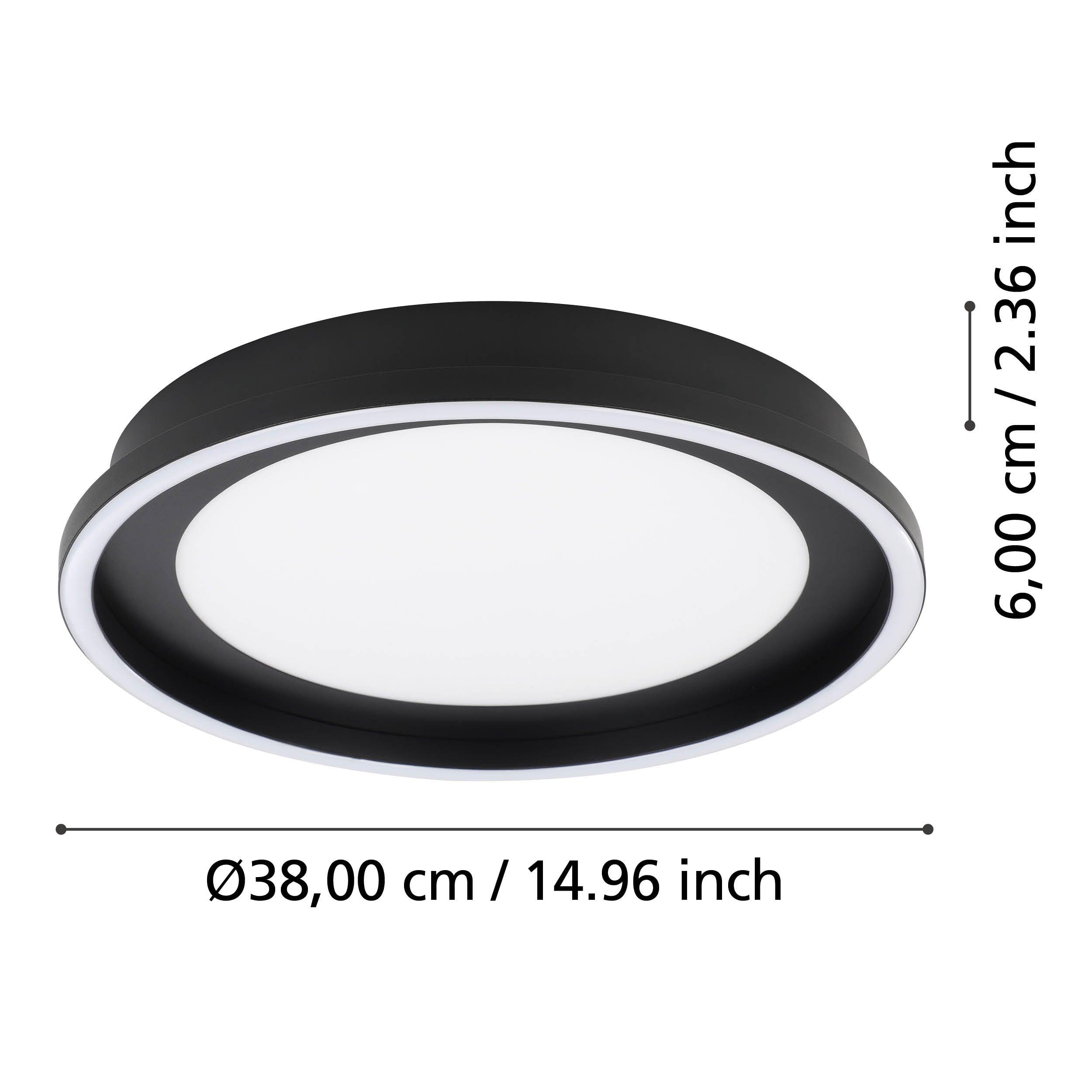 eglo calagrano led black flush ceiling light 38cm kitchen lighting